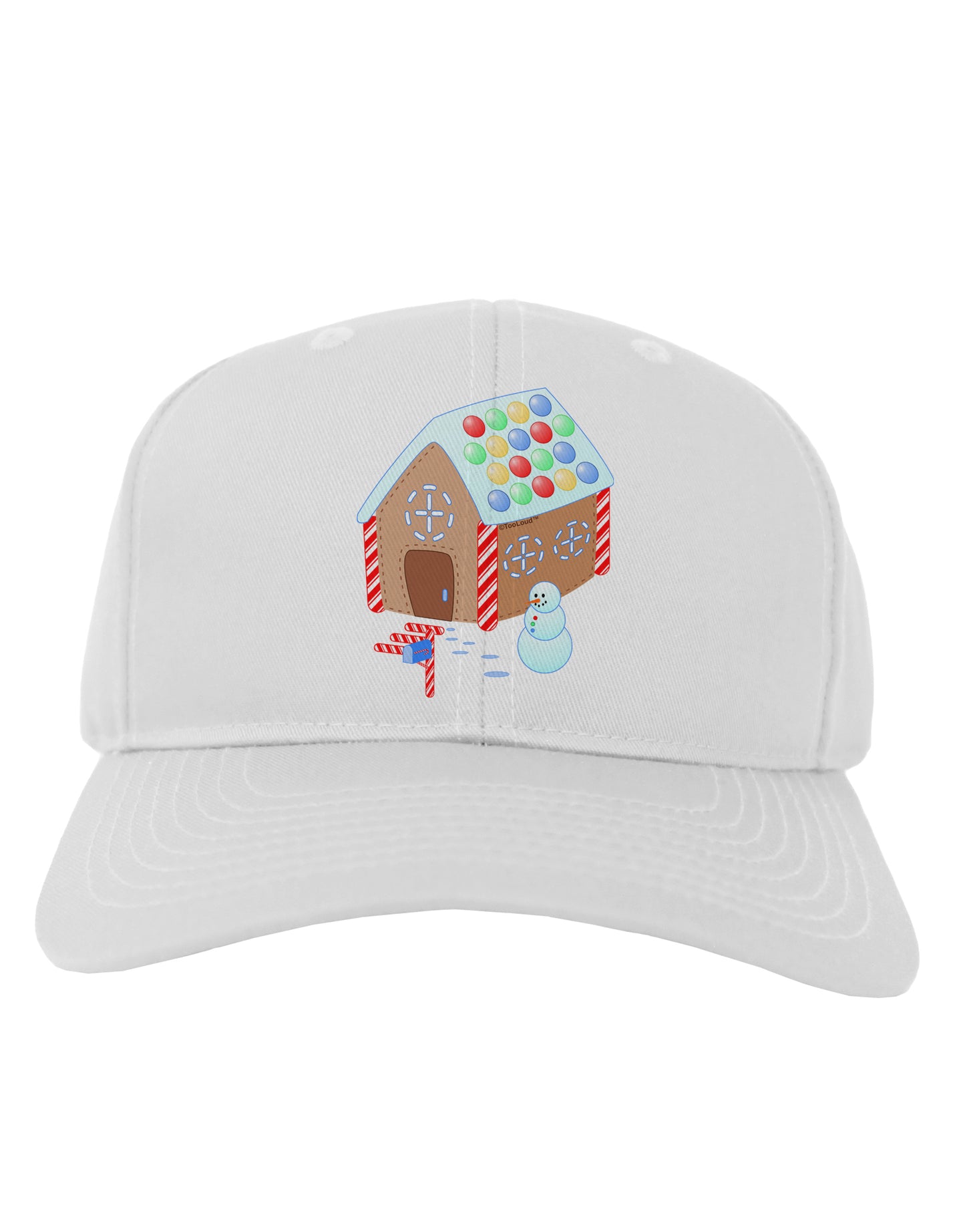 Little Gingerbread House Design #1 Adult Baseball Cap Hat by TooLoud-Baseball Cap-TooLoud-White-One Size-Davson Sales