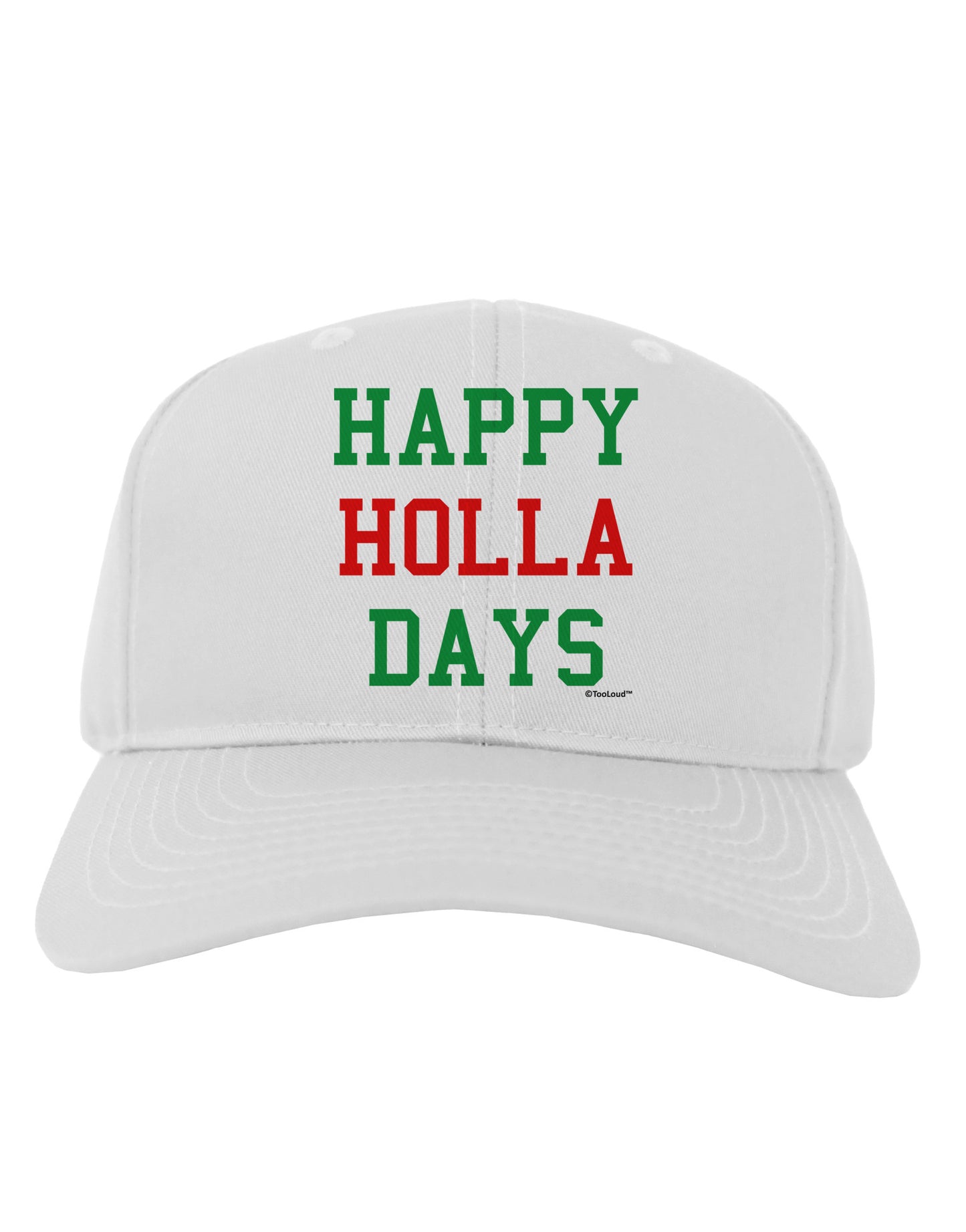 Happy Holla Days - Red and Green Adult Baseball Cap Hat by TooLoud-Baseball Cap-TooLoud-White-One Size-Davson Sales