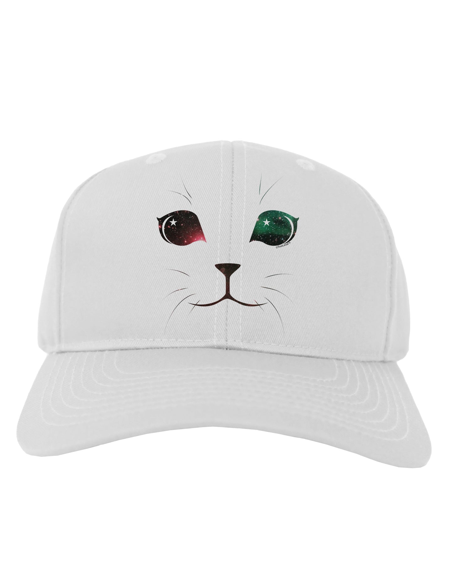 Adorable Space Cat Adult Baseball Cap Hat by-Baseball Cap-TooLoud-White-One Size-Davson Sales