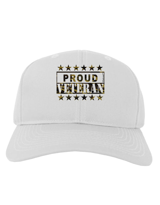 Proud Veteran Camo Adult Baseball Cap Hat-Baseball Cap-TooLoud-White-One Size-Davson Sales