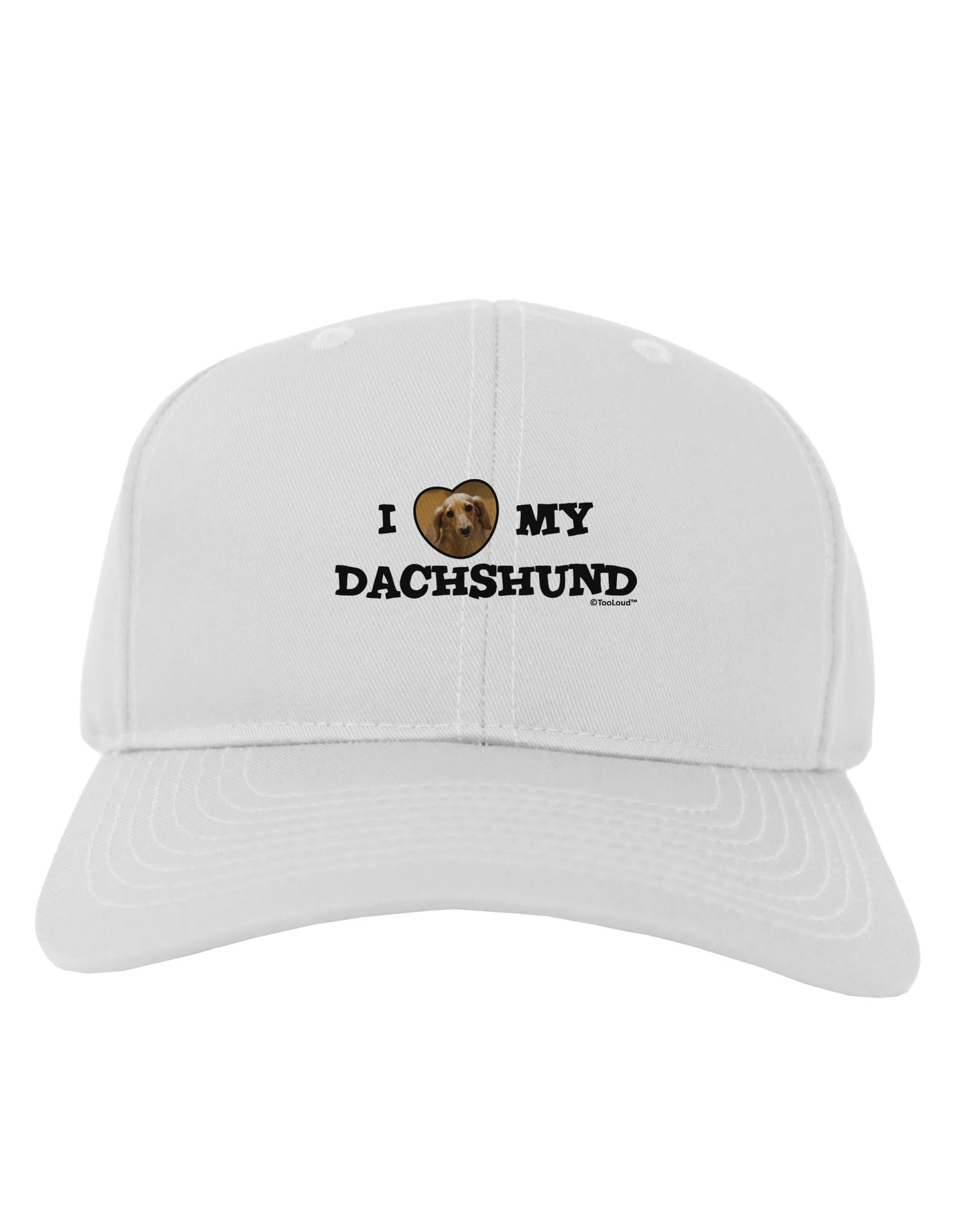I Heart My Dachshund Adult Baseball Cap Hat by TooLoud-Baseball Cap-TooLoud-White-One Size-Davson Sales