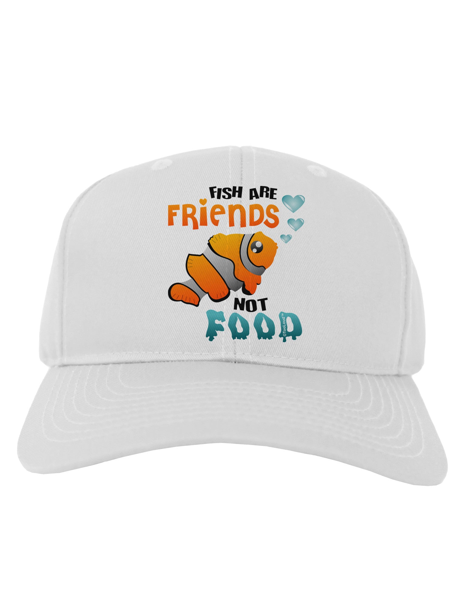 Fish Are Friends Not Food Adult Baseball Cap Hat-Baseball Cap-TooLoud-White-One Size-Davson Sales