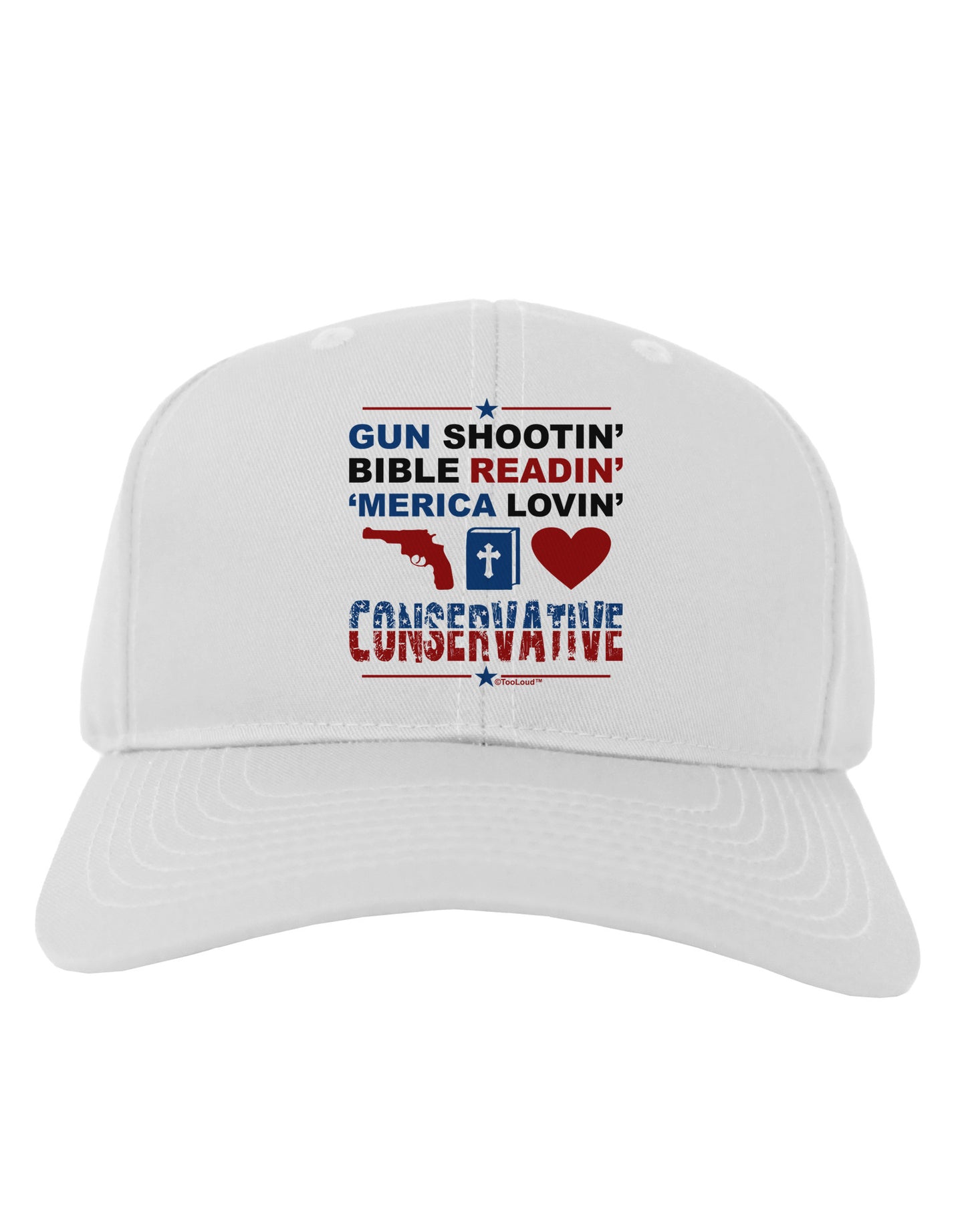 Gun Shootin' Conservative Adult Baseball Cap Hat-Baseball Cap-TooLoud-White-One Size-Davson Sales