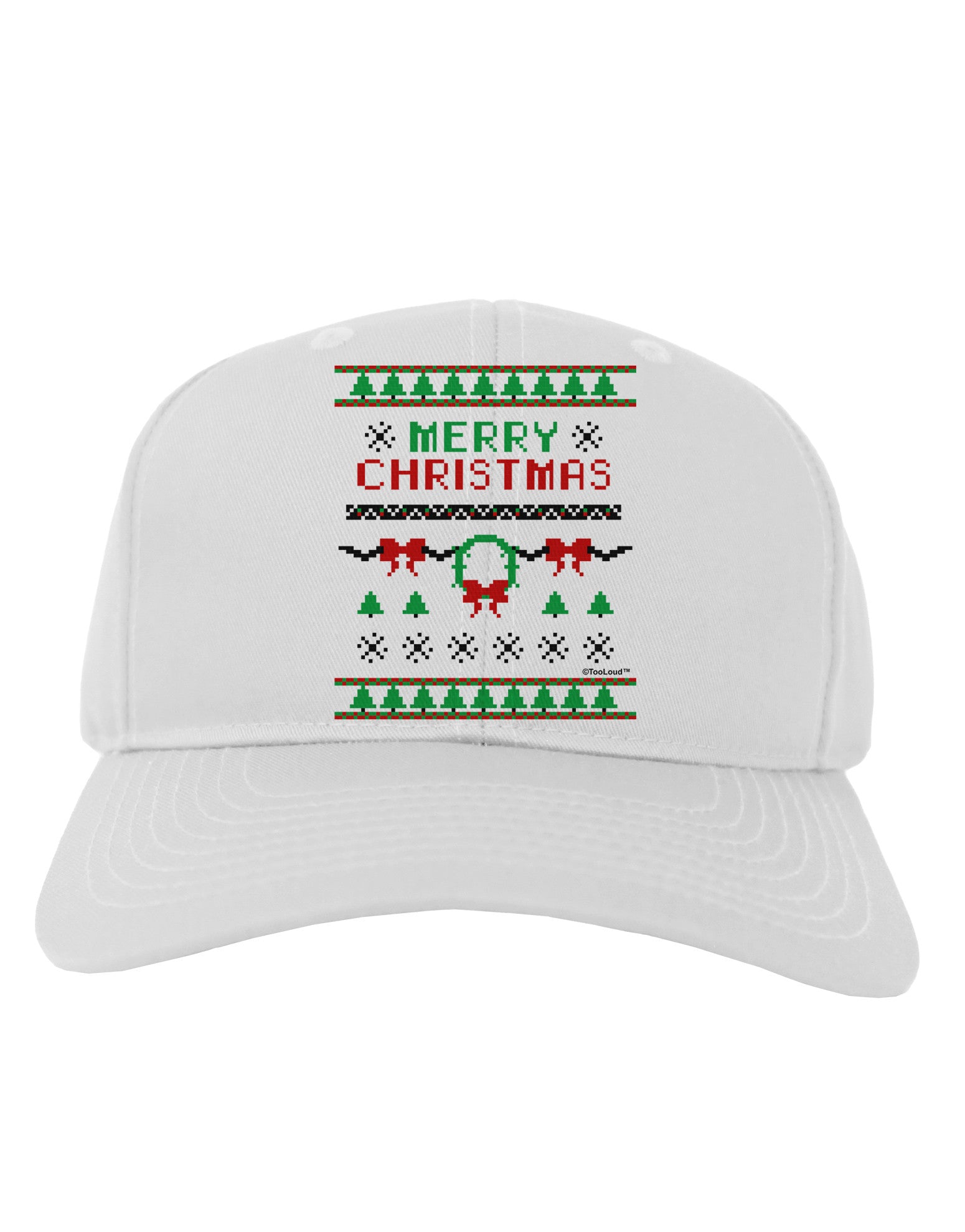 Merry Christmas Ugly Christmas Sweater Adult Baseball Cap Hat-Baseball Cap-TooLoud-White-One Size-Davson Sales