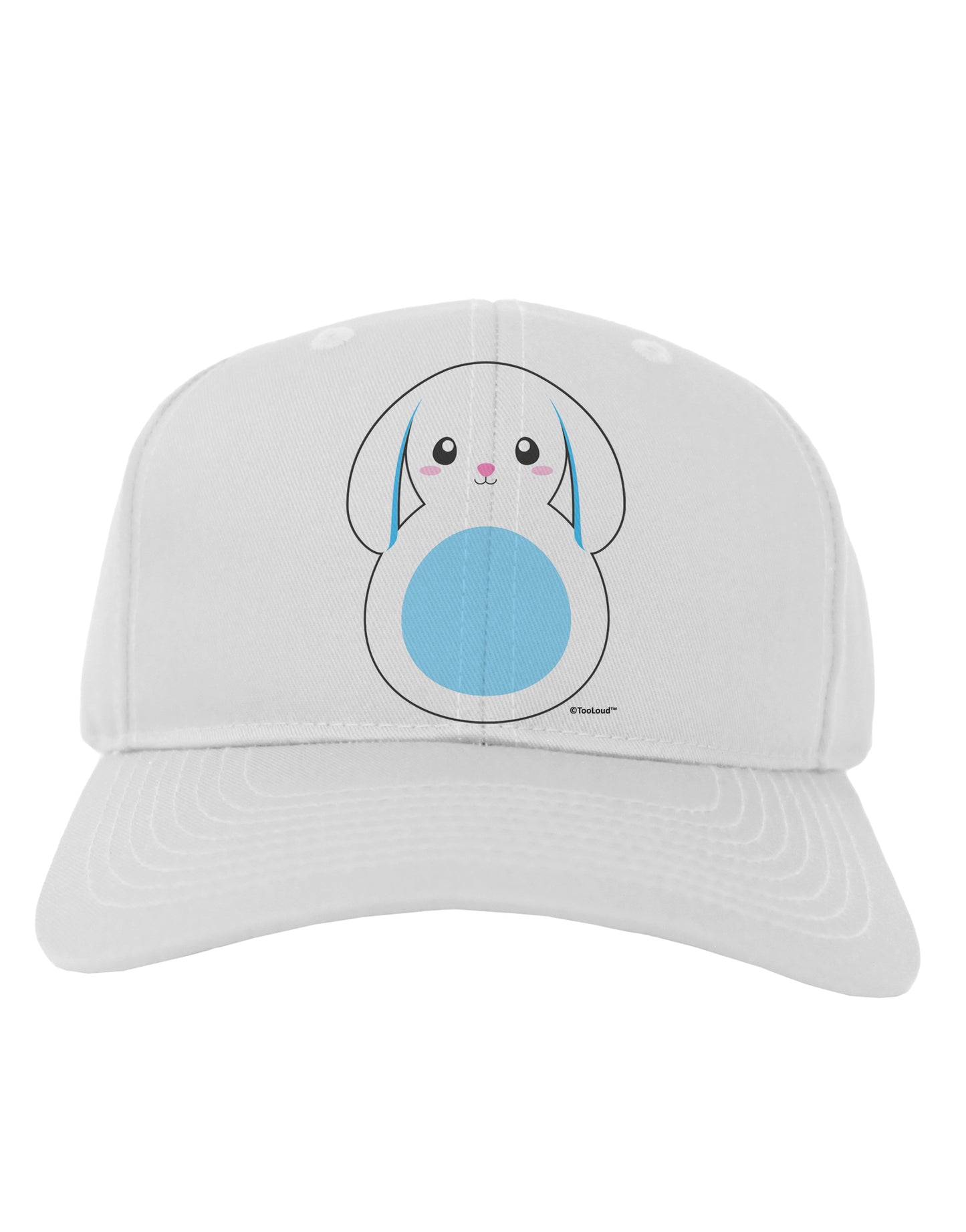 Cute Bunny with Floppy Ears - Blue Adult Baseball Cap Hat by TooLoud-Baseball Cap-TooLoud-White-One Size-Davson Sales