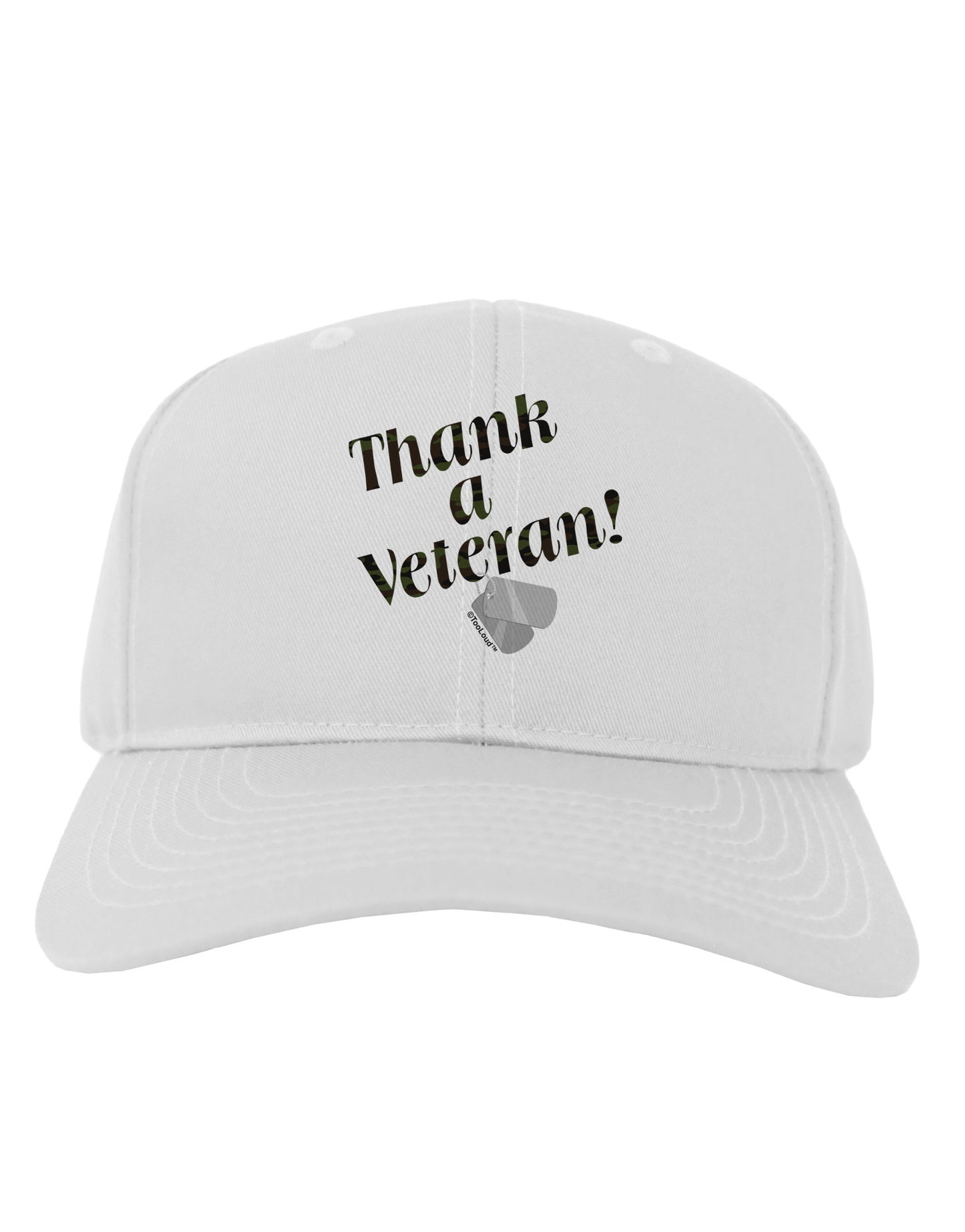 Thank A Veteran Adult Baseball Cap Hat-Baseball Cap-TooLoud-White-One Size-Davson Sales