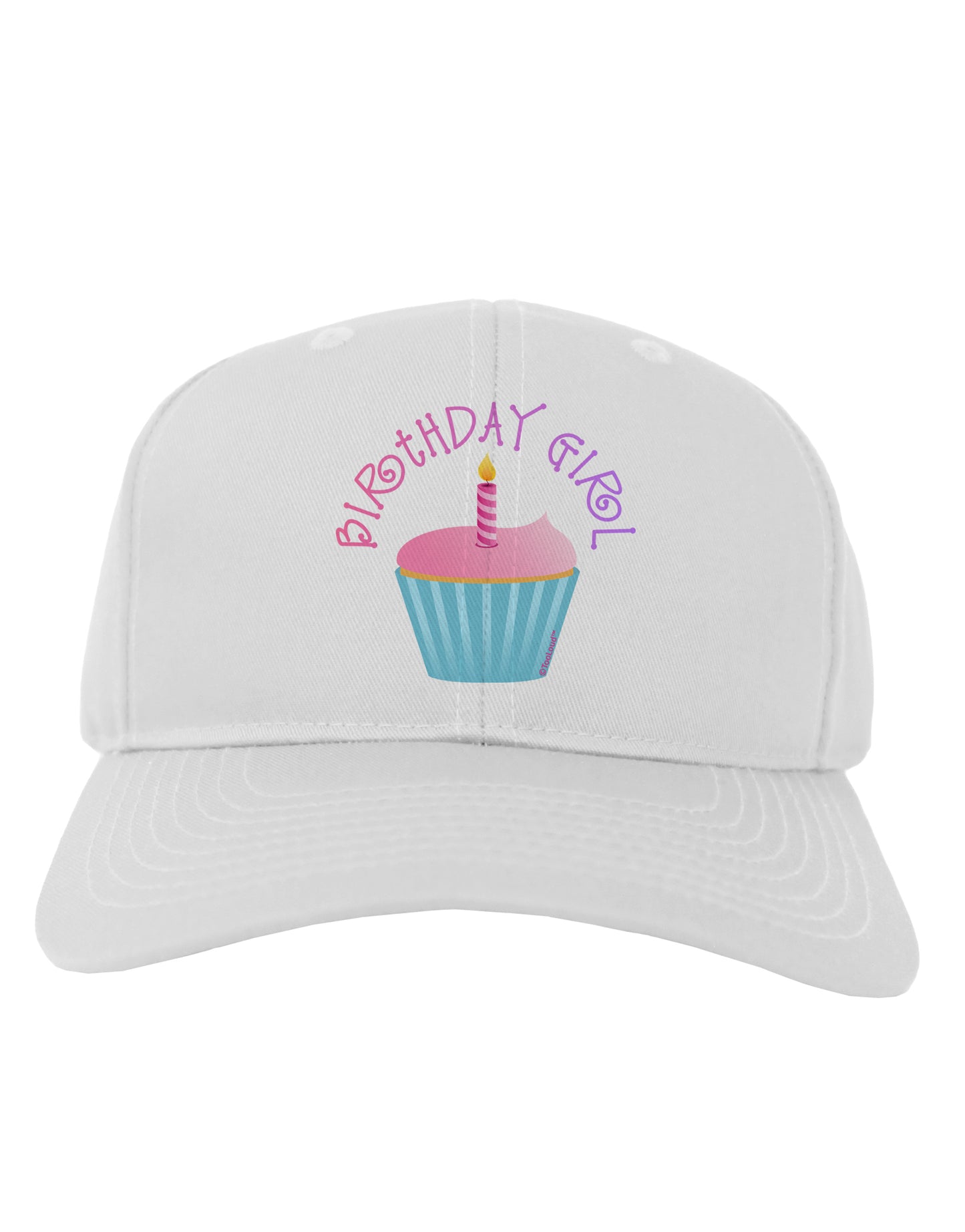 Birthday Girl - Candle Cupcake Adult Baseball Cap Hat by TooLoud-Baseball Cap-TooLoud-White-One Size-Davson Sales