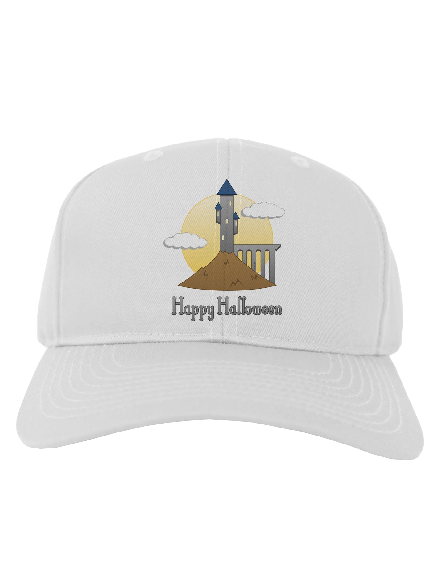 Moonlit Wizard Tower - Happy Halloween Adult Baseball Cap Hat-Baseball Cap-TooLoud-White-One Size-Davson Sales