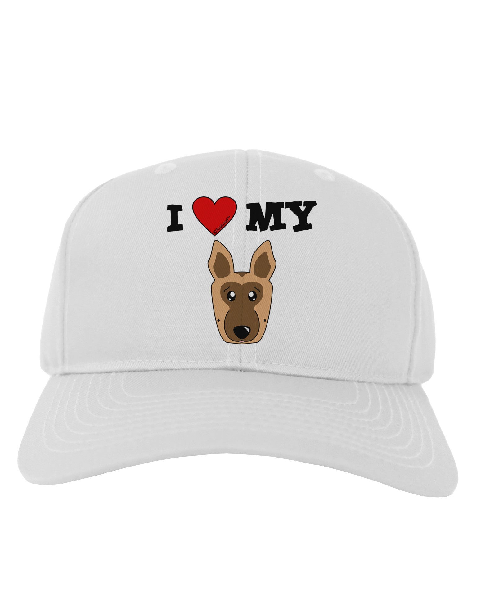 I Heart My - Cute German Shepherd Dog Adult Baseball Cap Hat by TooLoud-Baseball Cap-TooLoud-White-One Size-Davson Sales