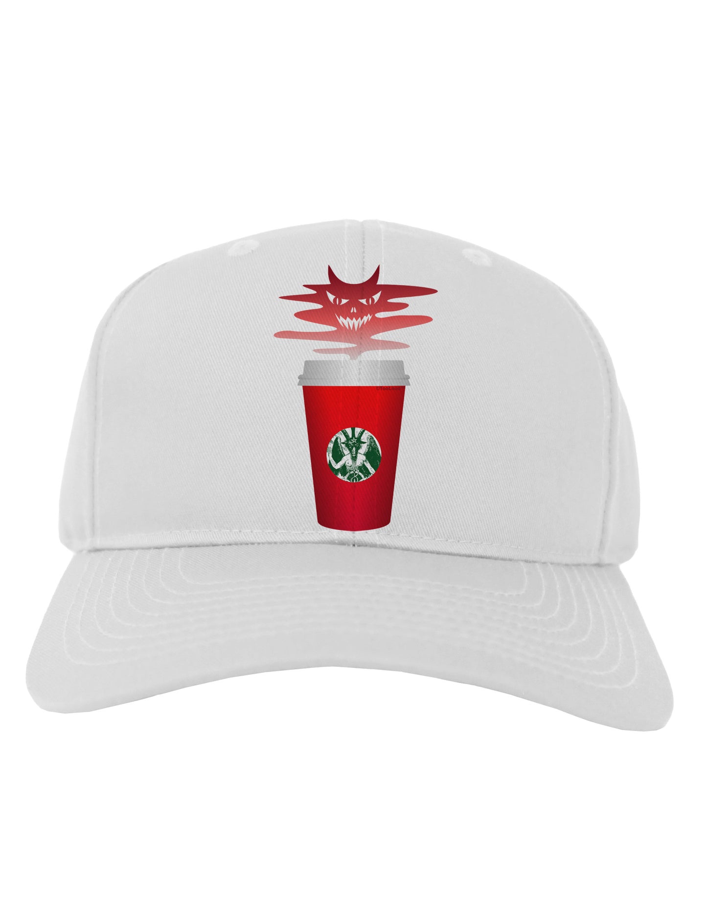 Red Cup Satan Coffee Adult Baseball Cap Hat by-Baseball Cap-TooLoud-White-One Size-Davson Sales
