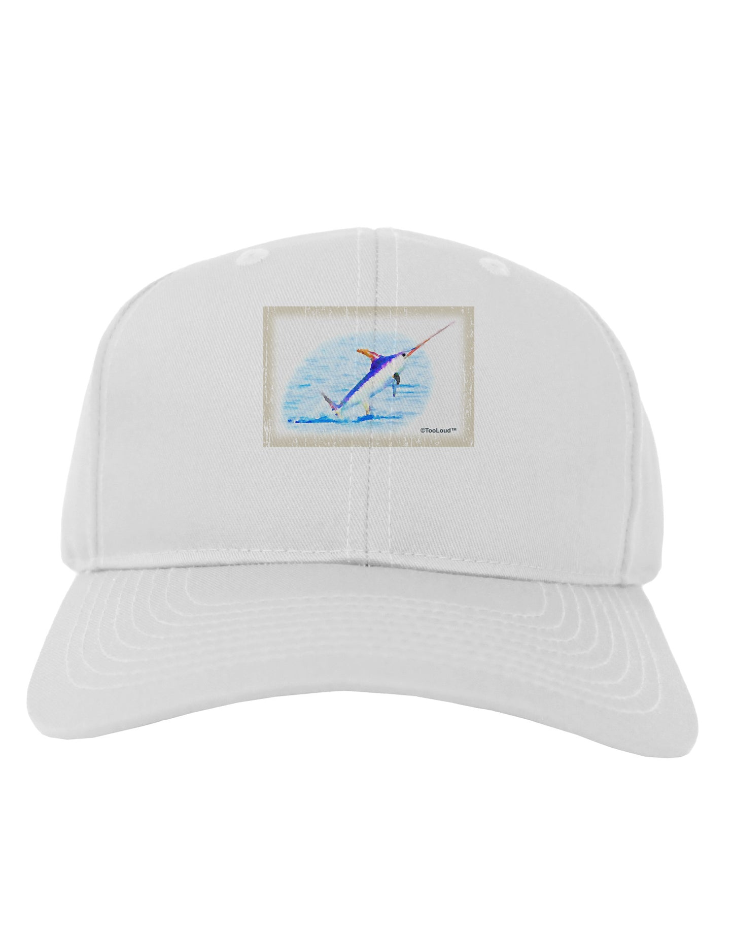 Swordfish Watercolor Adult Baseball Cap Hat-Baseball Cap-TooLoud-White-One Size-Davson Sales