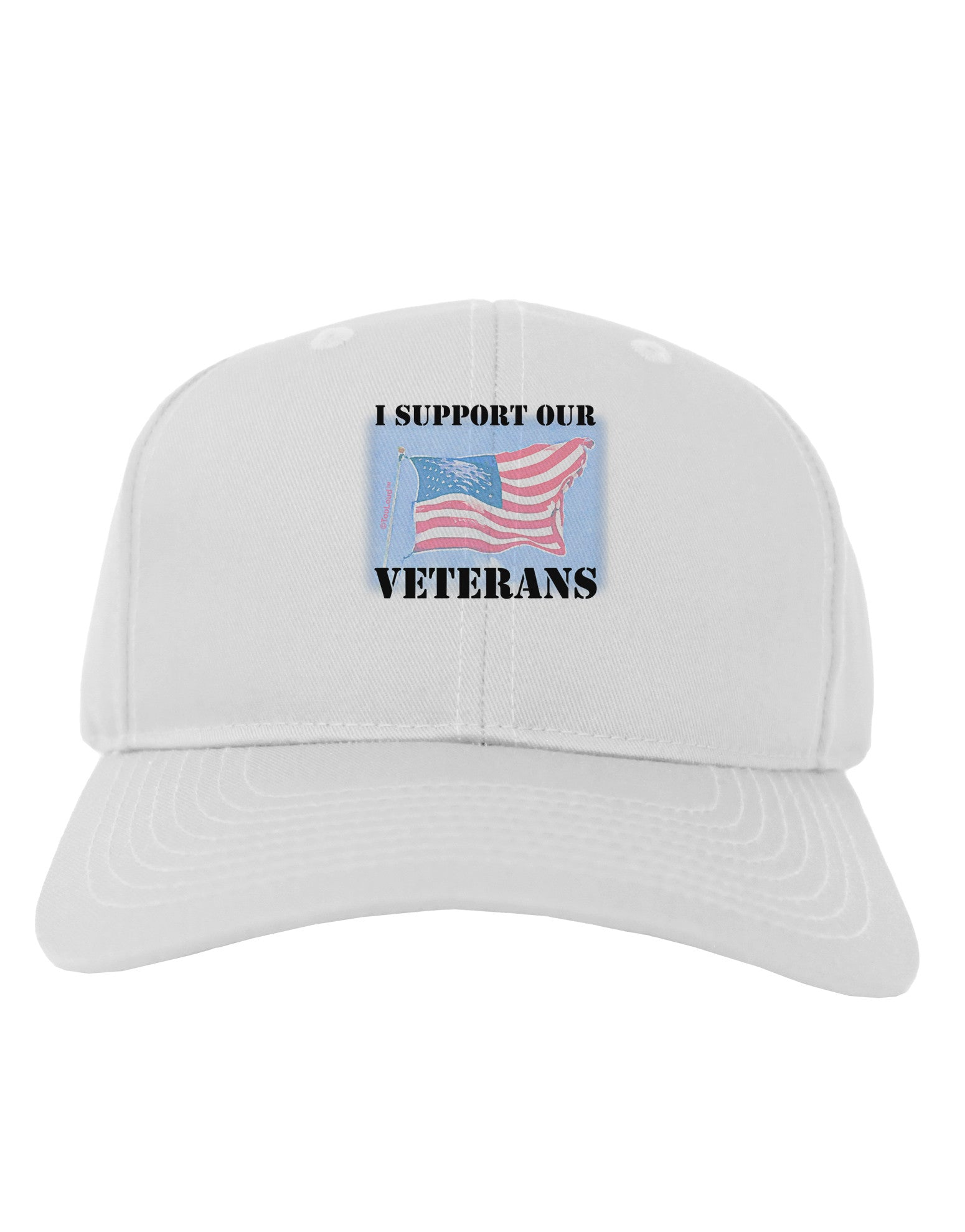 Support Our Veterans Adult Baseball Cap Hat-Baseball Cap-TooLoud-White-One Size-Davson Sales