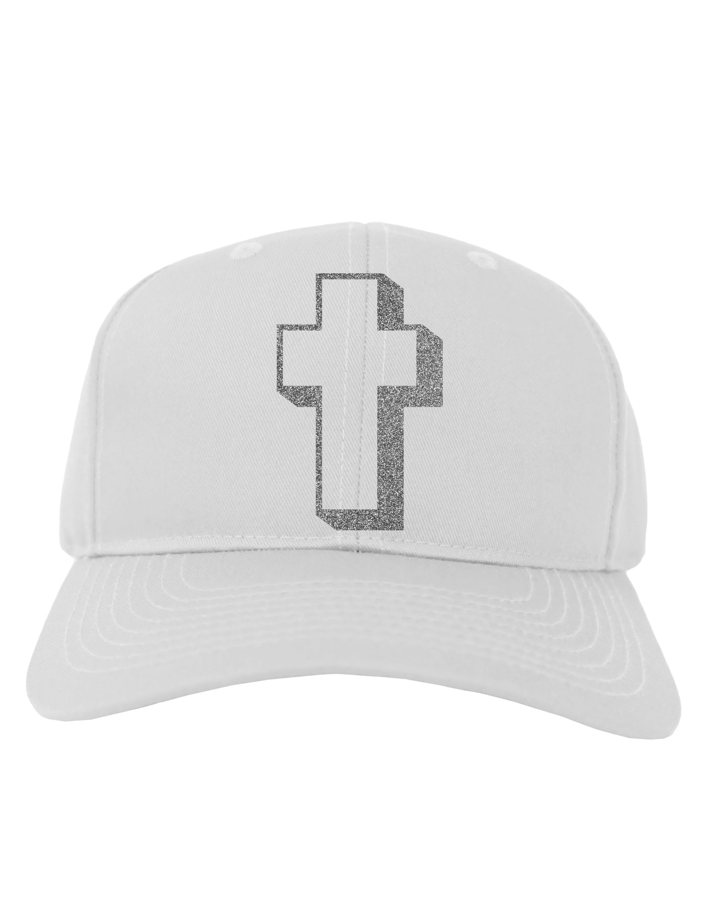 Simple Cross Design Glitter - Silver Adult Baseball Cap Hat by TooLoud-Baseball Cap-TooLoud-White-One Size-Davson Sales