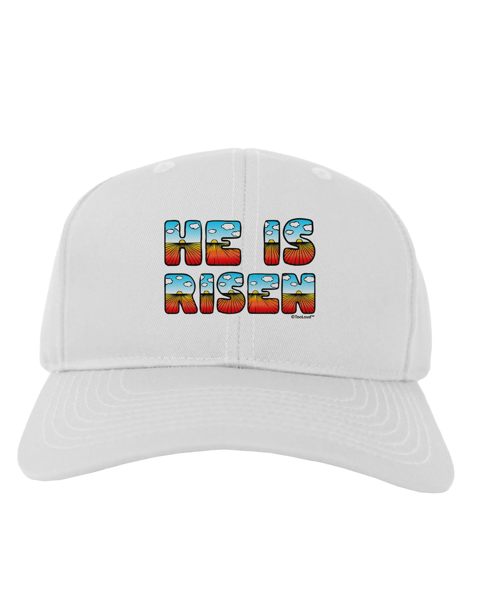 He Is Risen - Easter - Sunrise Letters Adult Baseball Cap Hat-Baseball Cap-TooLoud-White-One Size-Davson Sales
