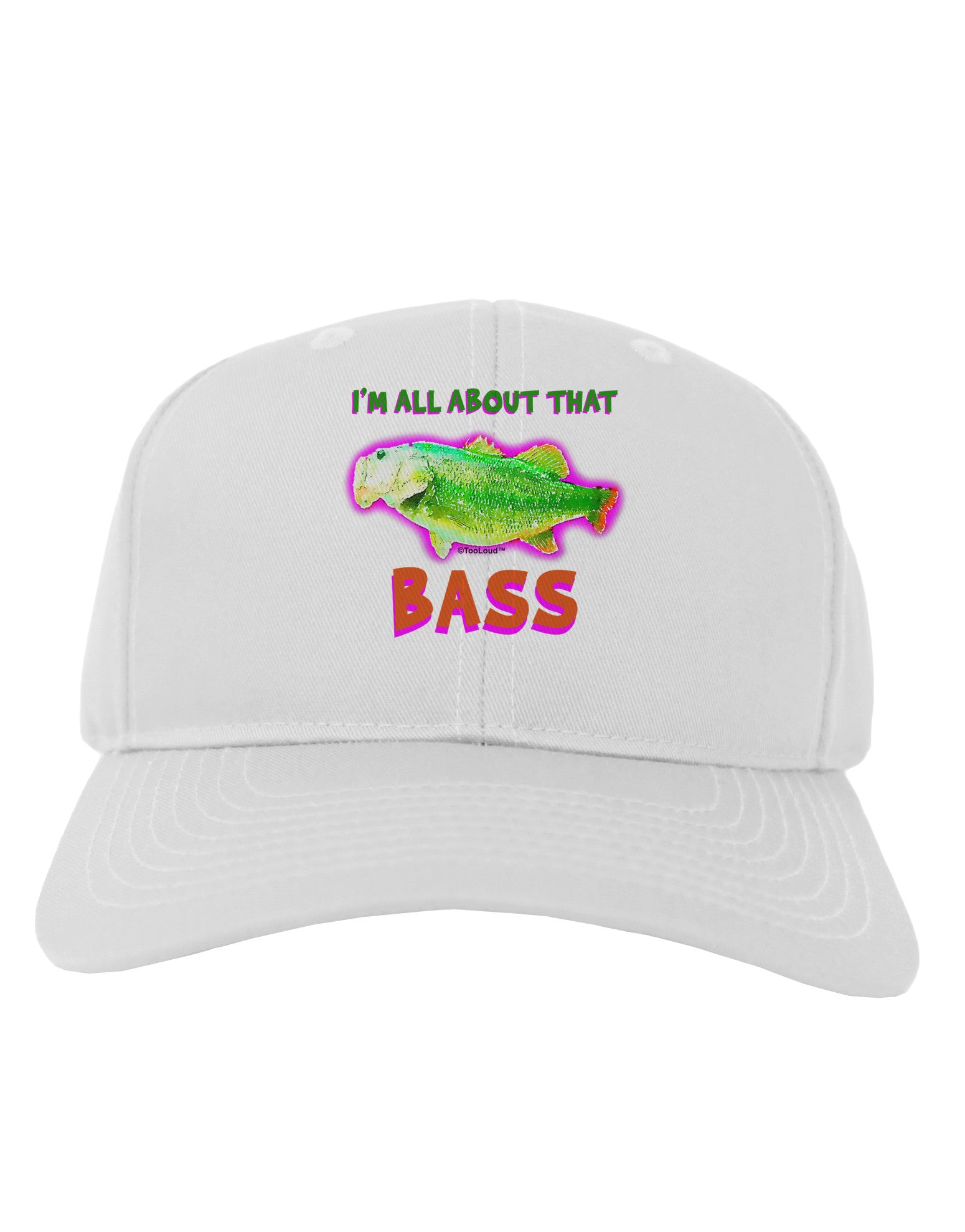 All About That Bass Fish Watercolor Adult Baseball Cap Hat-Baseball Cap-TooLoud-White-One Size-Davson Sales