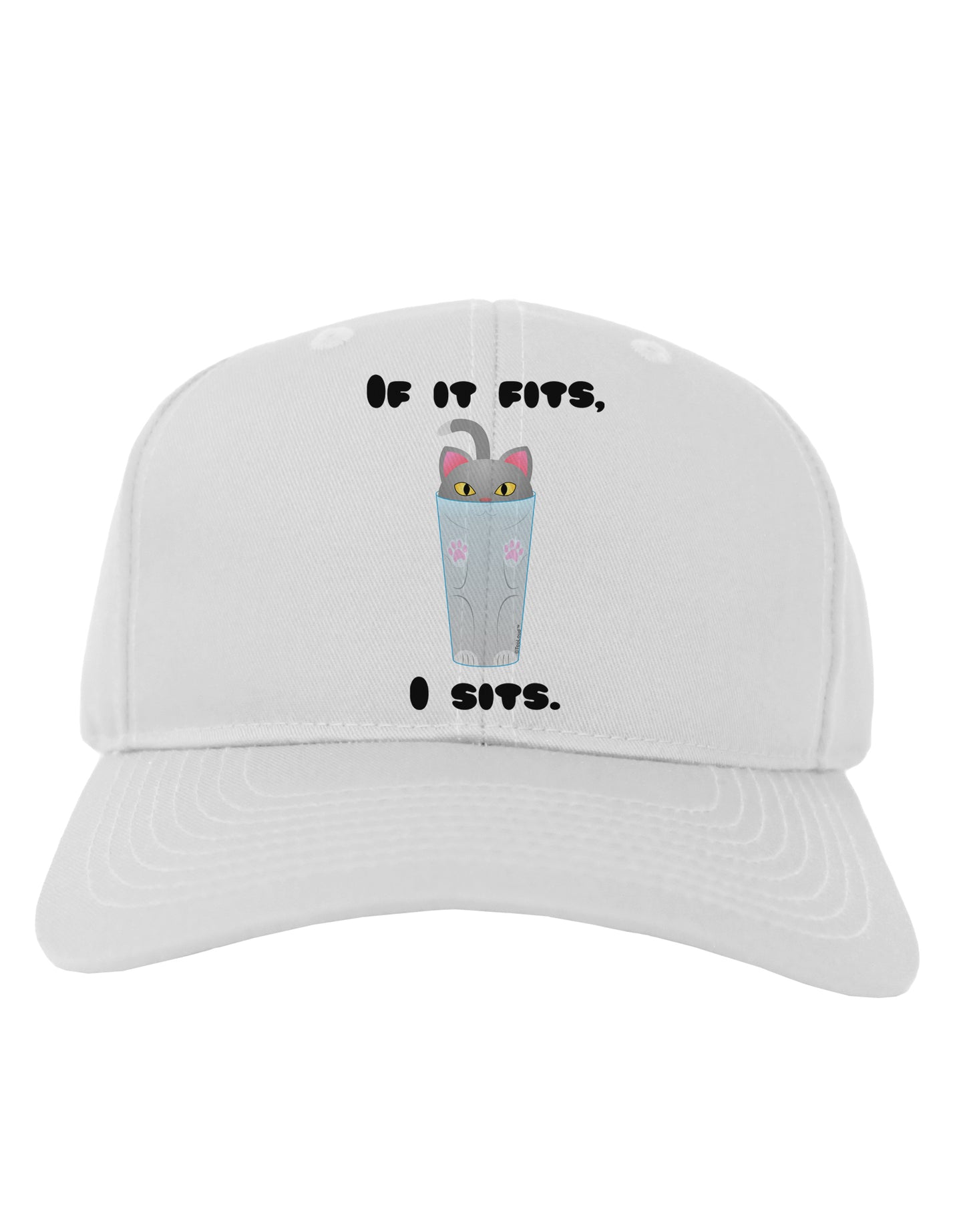 If It Fits - Cute Cat Design Adult Baseball Cap Hat by TooLoud-Baseball Cap-TooLoud-White-One Size-Davson Sales