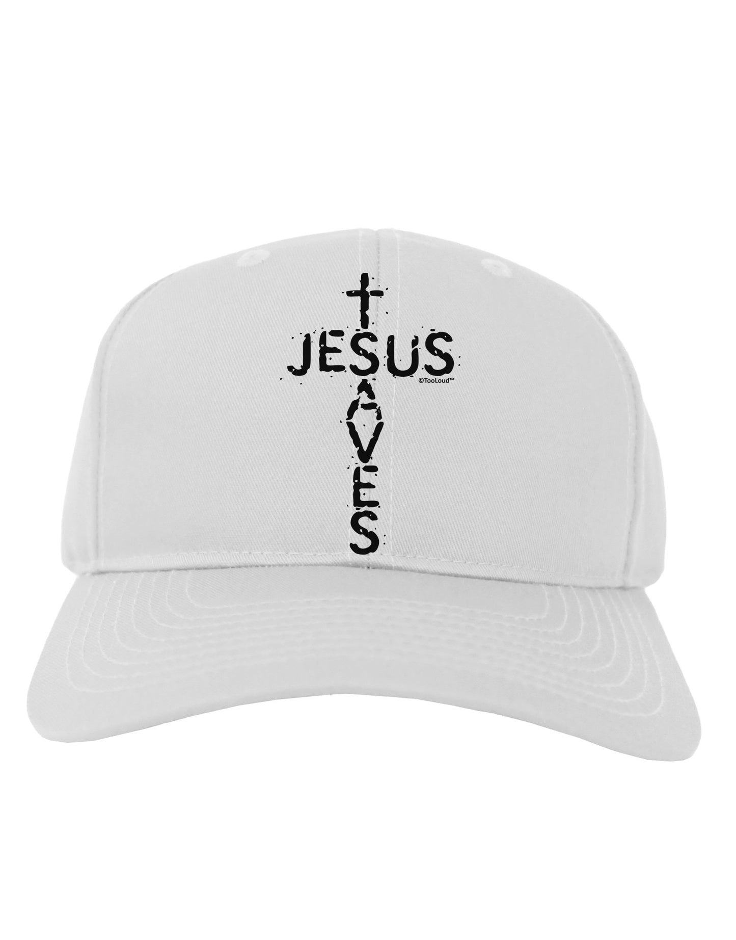 Jesus Saves - Cross Shape Design Adult Baseball Cap Hat by TooLoud-Baseball Cap-TooLoud-White-One Size-Davson Sales