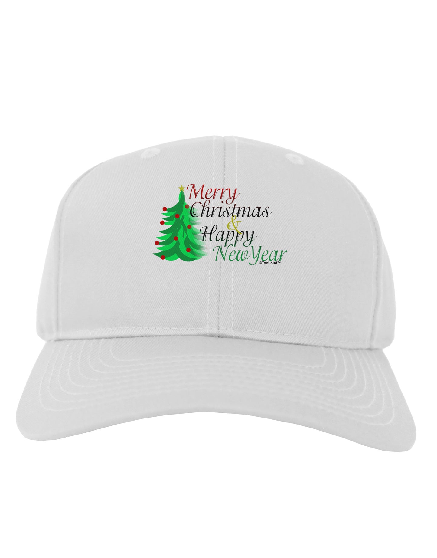 Merry Christmas & Happy New Year Adult Baseball Cap Hat-Baseball Cap-TooLoud-White-One Size-Davson Sales