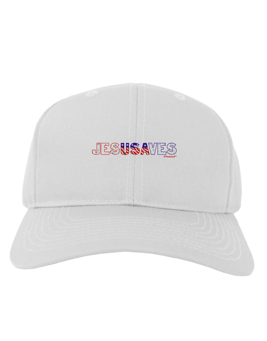 JesUSAves - Jesus Saves USA Design Adult Baseball Cap Hat by TooLoud-Baseball Cap-TooLoud-White-One Size-Davson Sales
