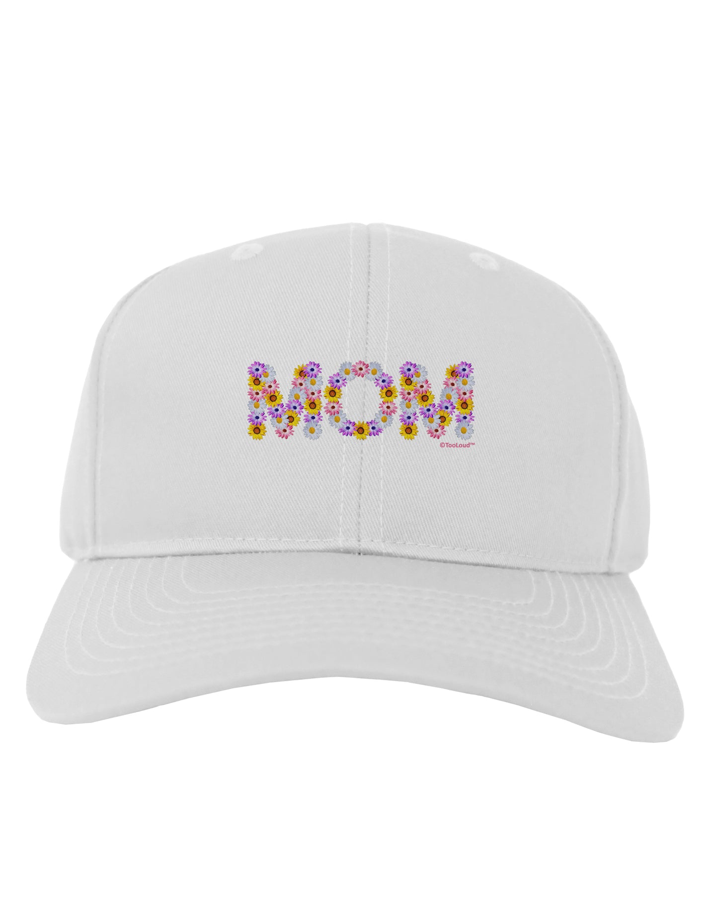 Mom Flowers Design Adult Baseball Cap Hat by TooLoud-Baseball Cap-TooLoud-White-One Size-Davson Sales