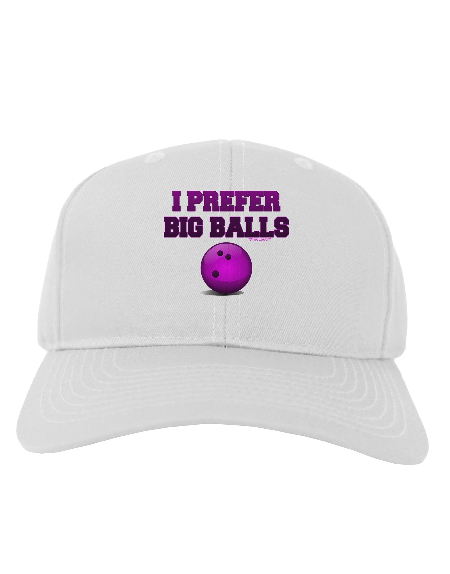 I Prefer Big Balls - Bowling Adult Baseball Cap Hat-Baseball Cap-TooLoud-White-One Size-Davson Sales