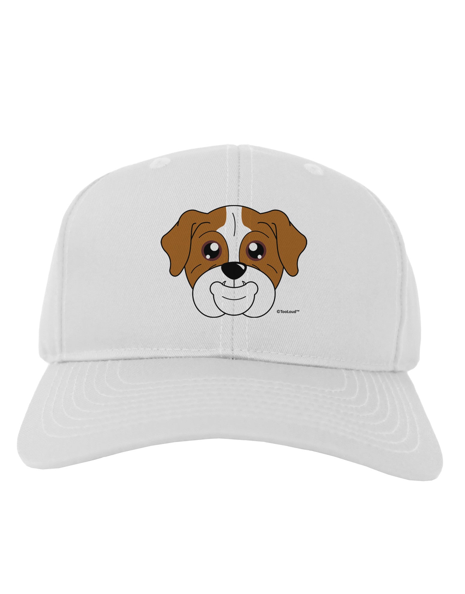 Cute Bulldog - Red Adult Baseball Cap Hat by TooLoud-Baseball Cap-TooLoud-White-One Size-Davson Sales
