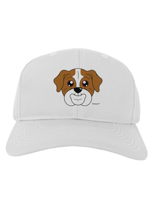 Cute Bulldog - Red Adult Baseball Cap Hat by TooLoud-Baseball Cap-TooLoud-White-One Size-Davson Sales