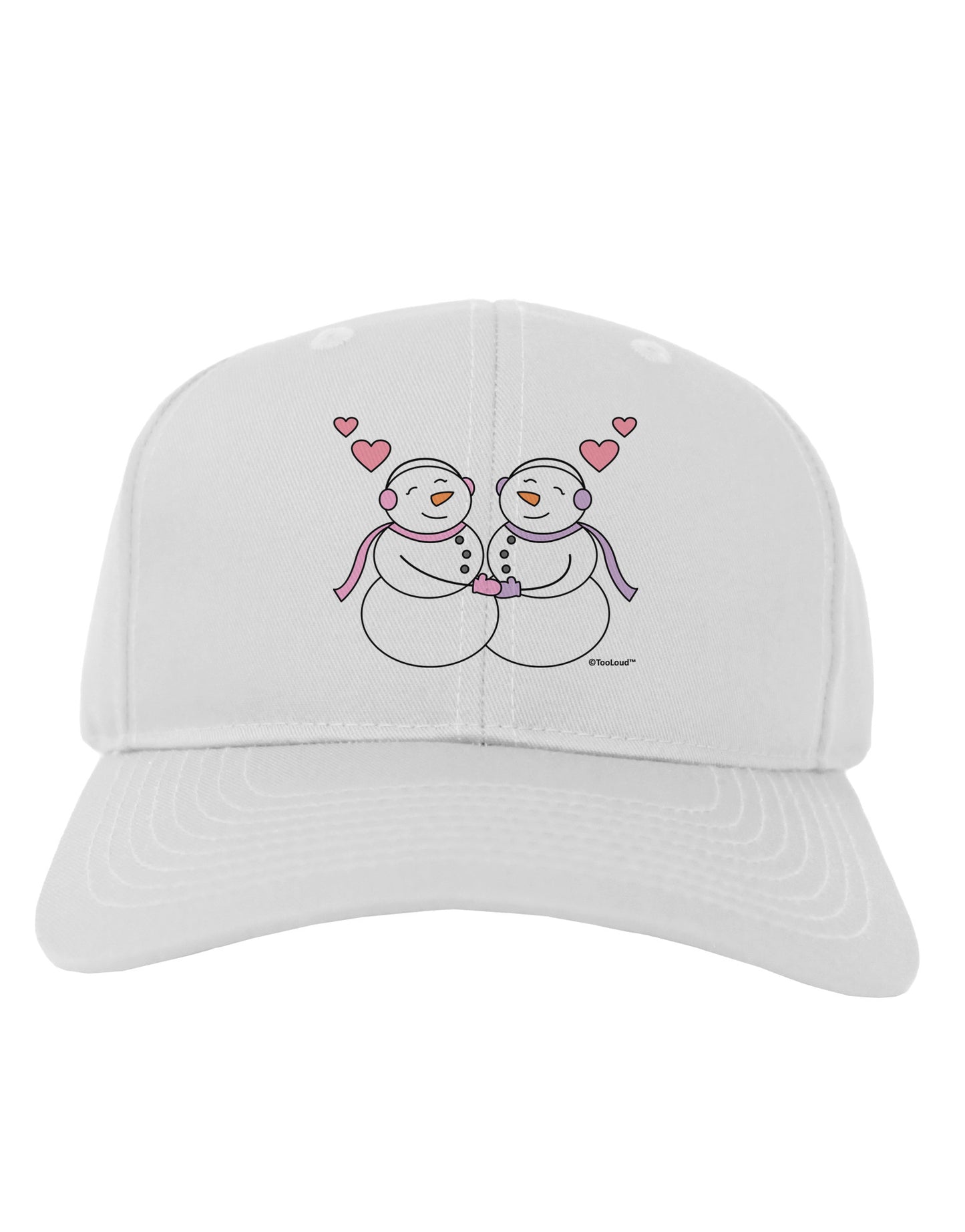 Cute Snowwoman Couple Adult Baseball Cap Hat by TooLoud-Baseball Cap-TooLoud-White-One Size-Davson Sales