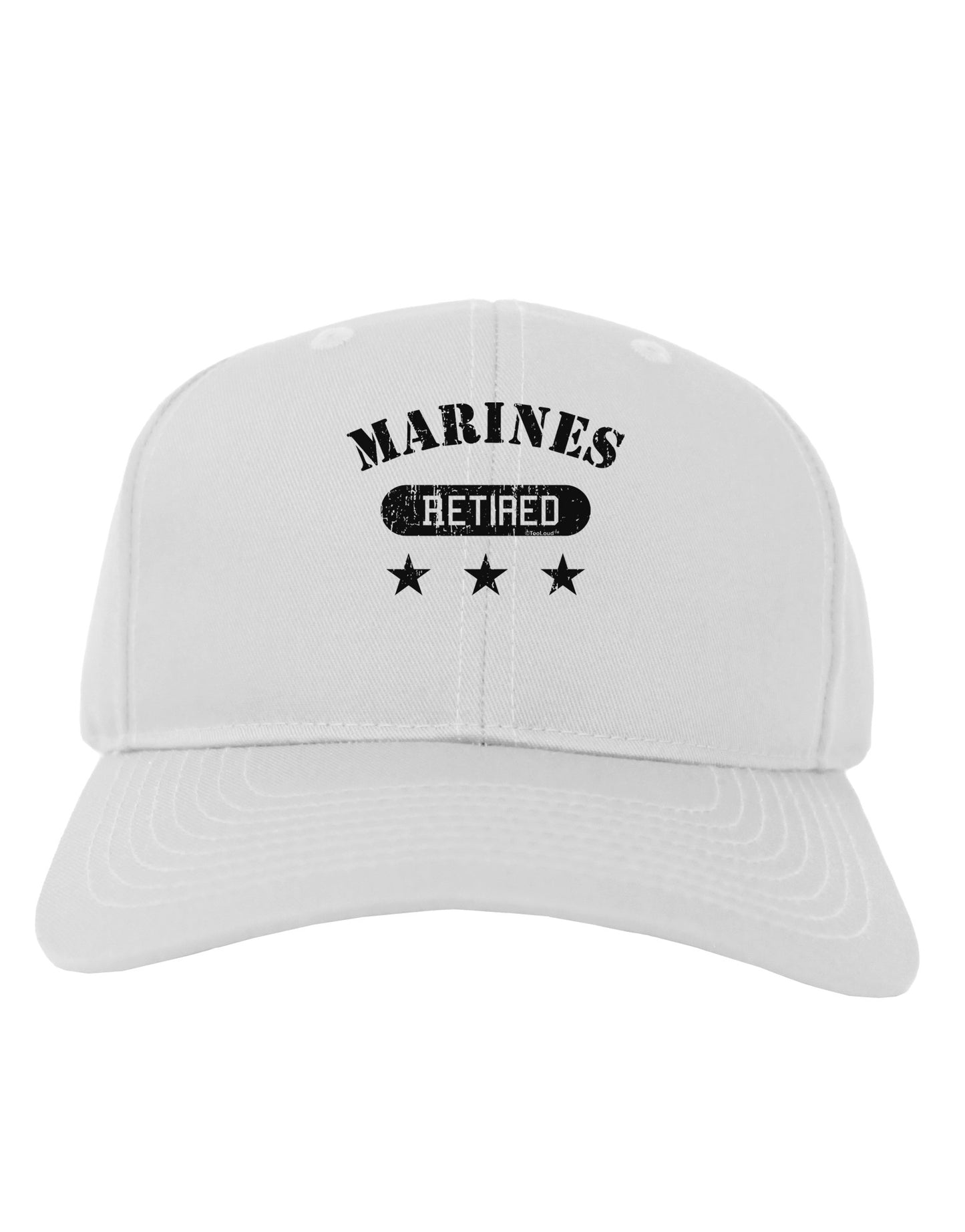 Retired Marines Adult Baseball Cap Hat-Baseball Cap-TooLoud-White-One Size-Davson Sales
