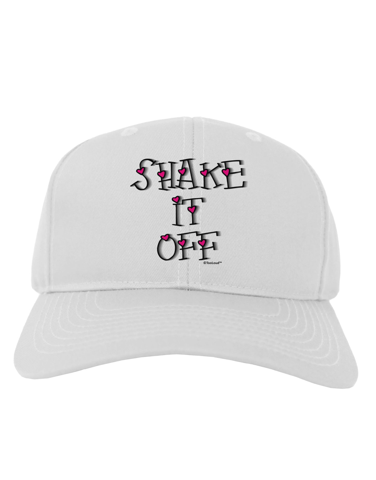 Shake It Off Text Cute with Hearts Adult Baseball Cap Hat by TooLoud-Baseball Cap-TooLoud-White-One Size-Davson Sales