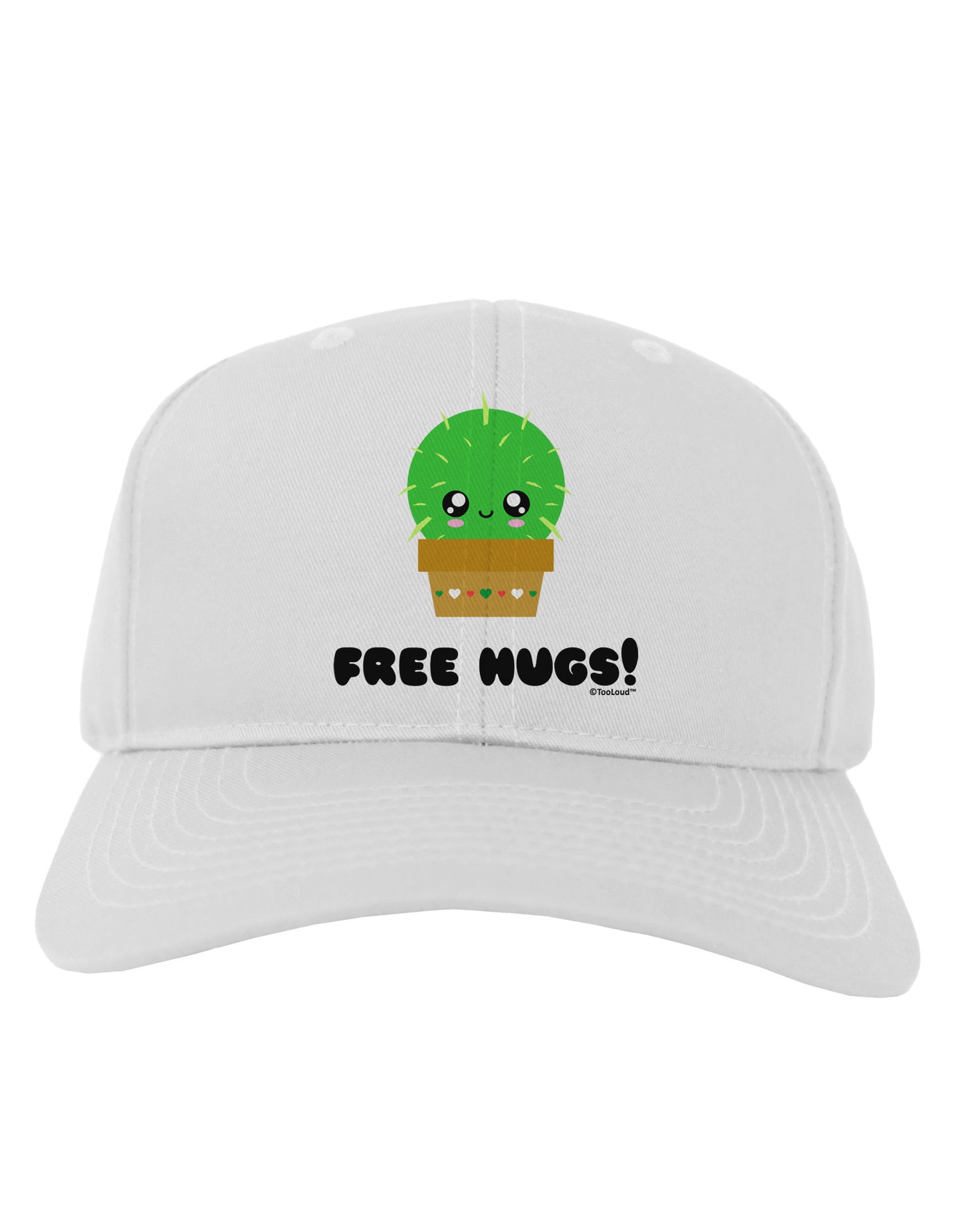 Cute Cactus - Free Hugs Adult Baseball Cap Hat-Baseball Cap-TooLoud-White-One Size-Davson Sales