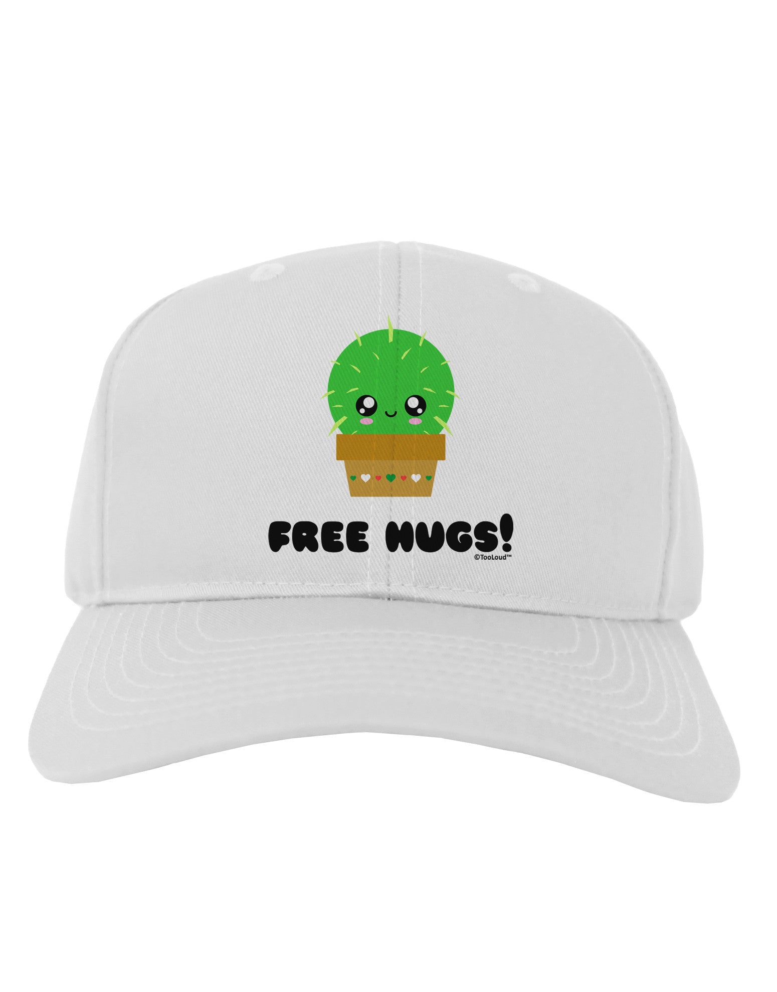 Cute Cactus - Free Hugs Adult Baseball Cap Hat-Baseball Cap-TooLoud-White-One Size-Davson Sales