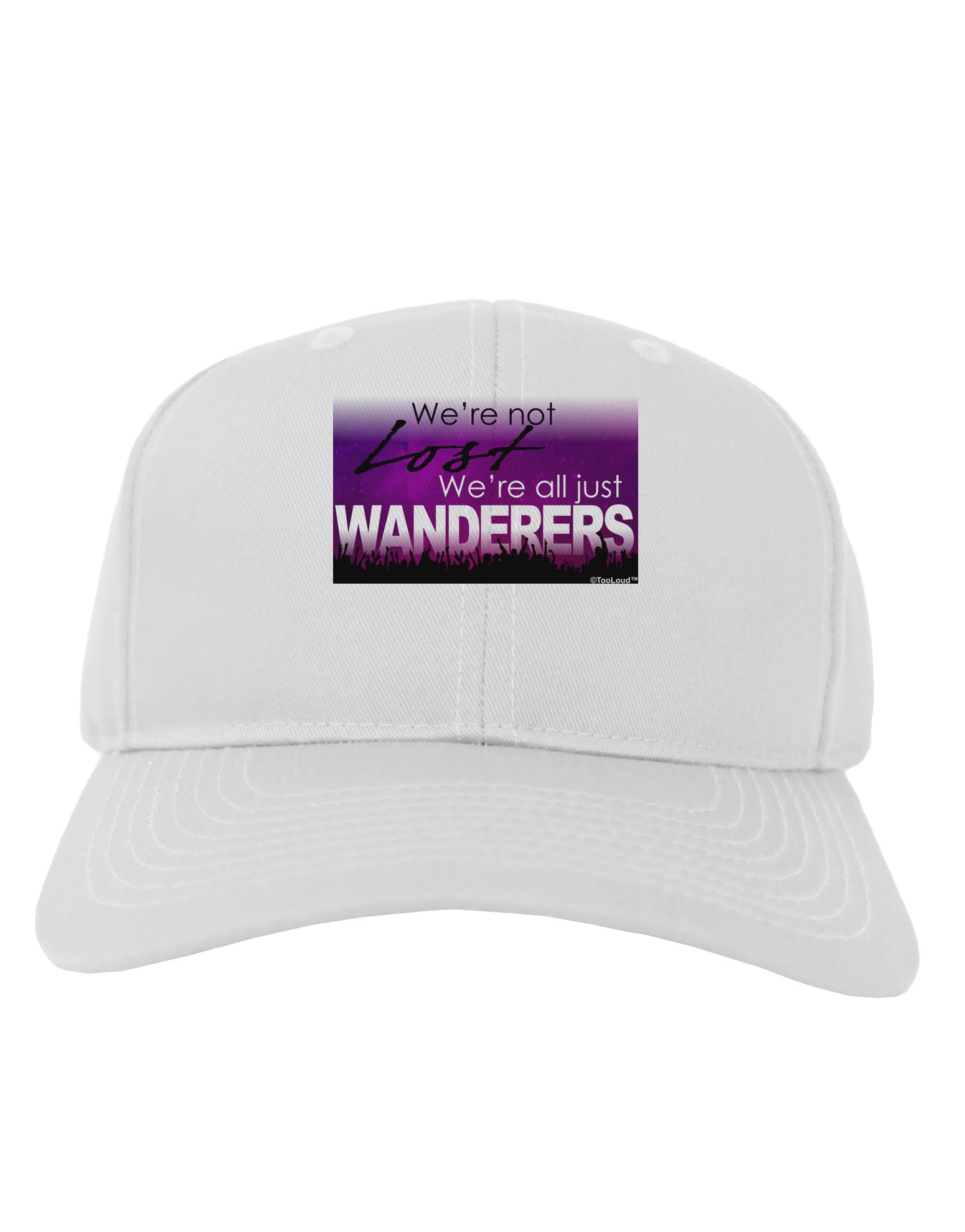 TooLoud We're All Just Wanderers Adult Baseball Cap Hat-Baseball Cap-TooLoud-White-One Size-Davson Sales