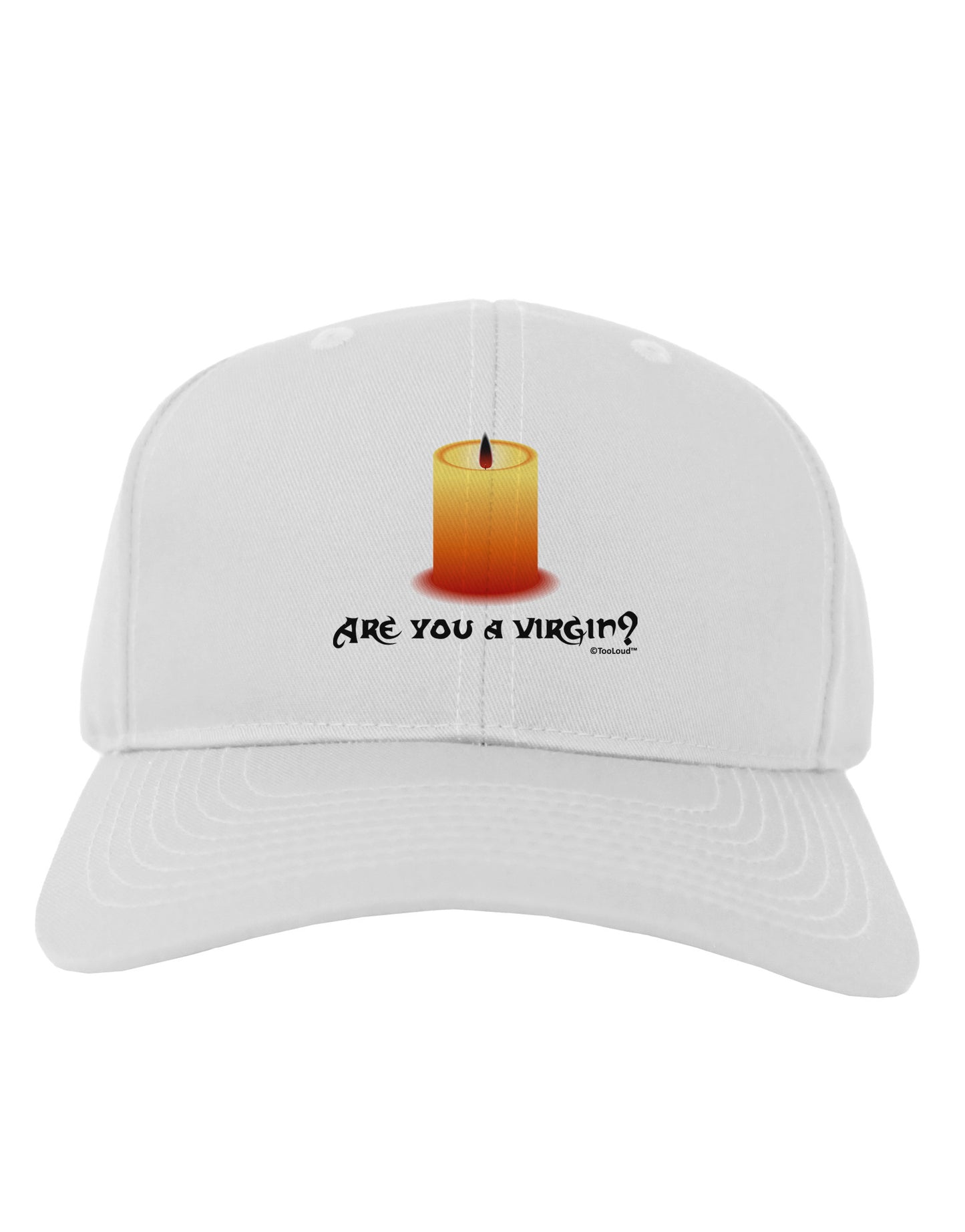 Are You A Virgin - Black Flame Candle Adult Baseball Cap Hat by TooLoud-Baseball Cap-TooLoud-White-One Size-Davson Sales