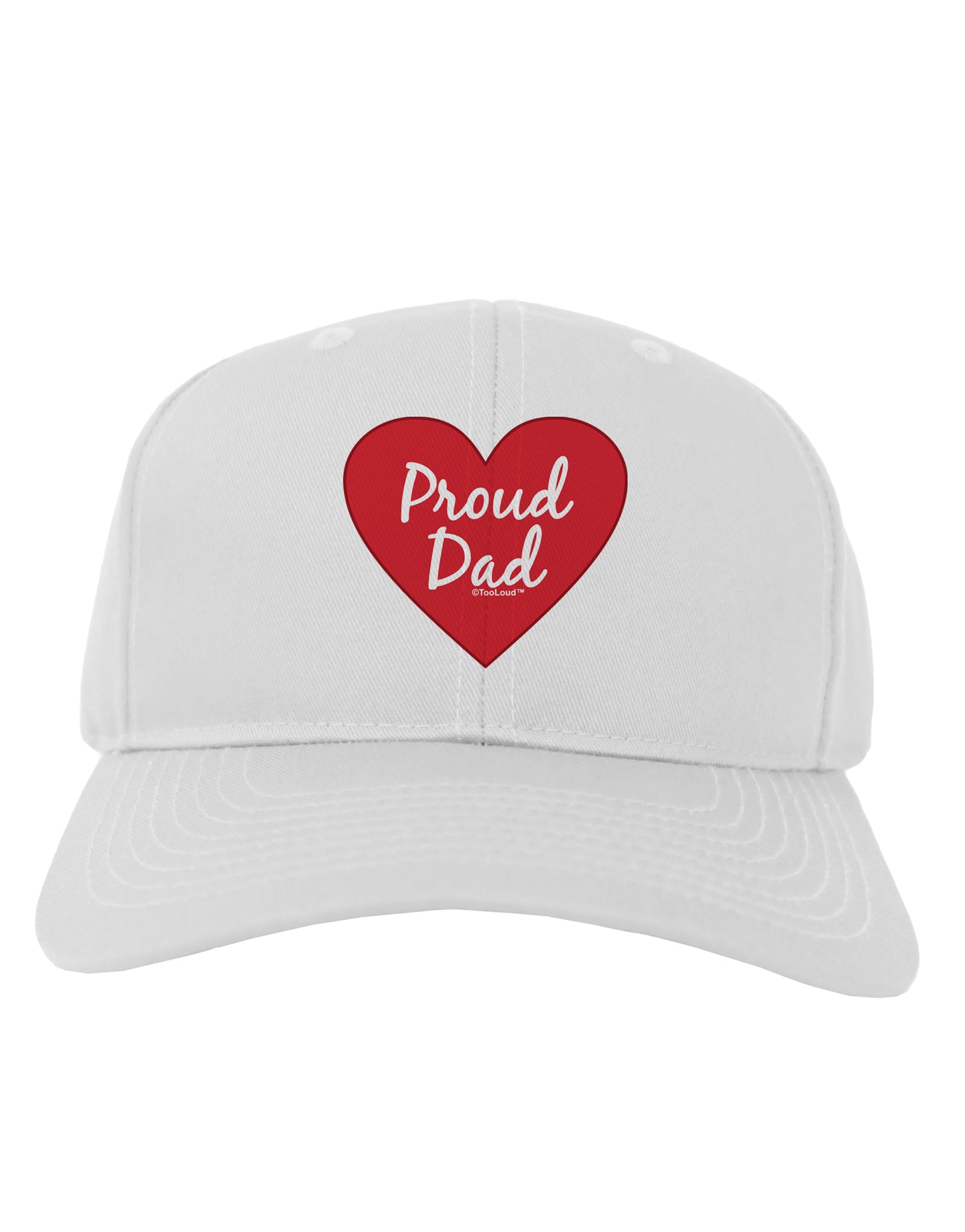 Proud Dad Heart Adult Baseball Cap Hat by TooLoud-Baseball Cap-TooLoud-White-One Size-Davson Sales