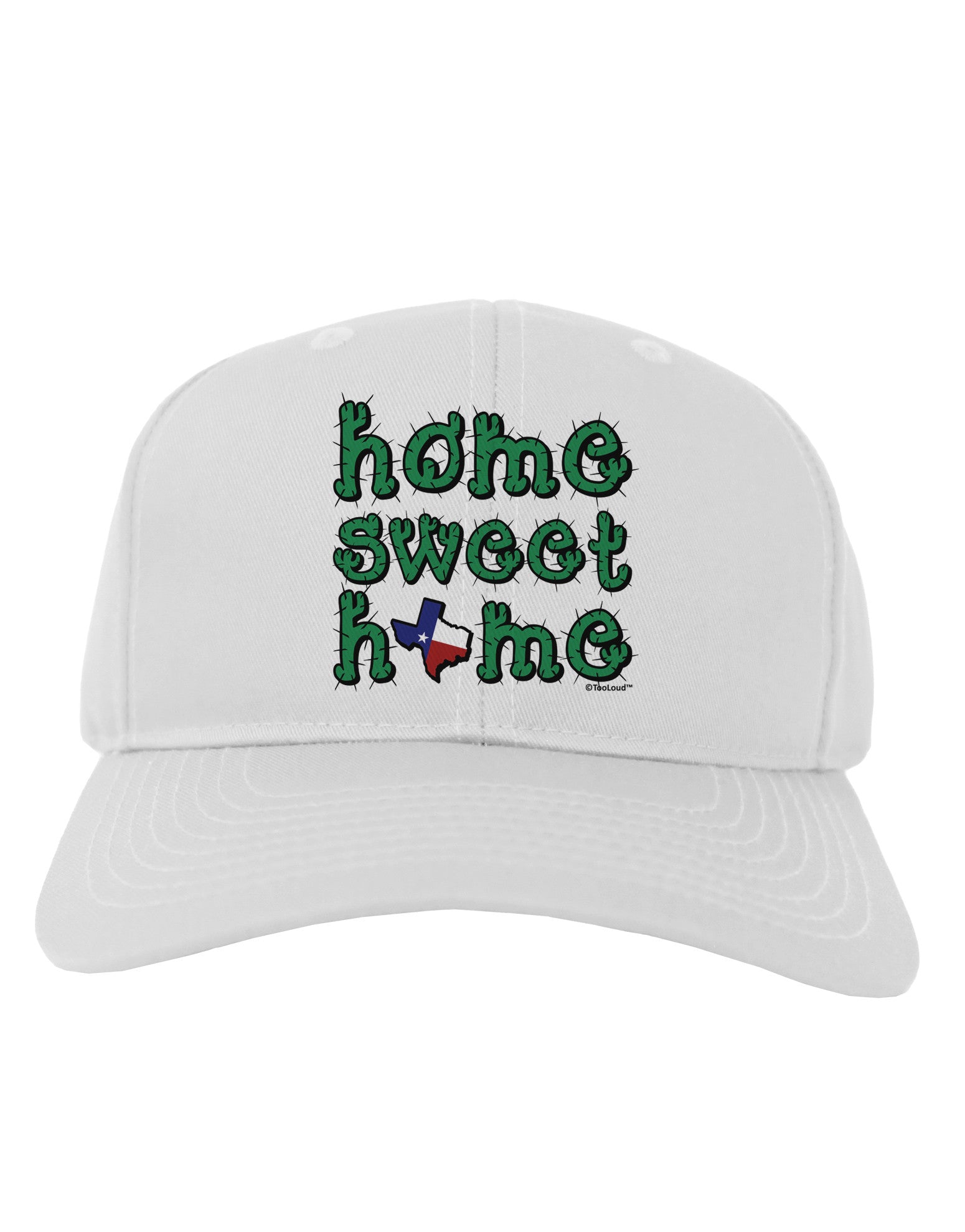 Home Sweet Home - Texas - Cactus and State Flag Adult Baseball Cap Hat by TooLoud-Baseball Cap-TooLoud-White-One Size-Davson Sales