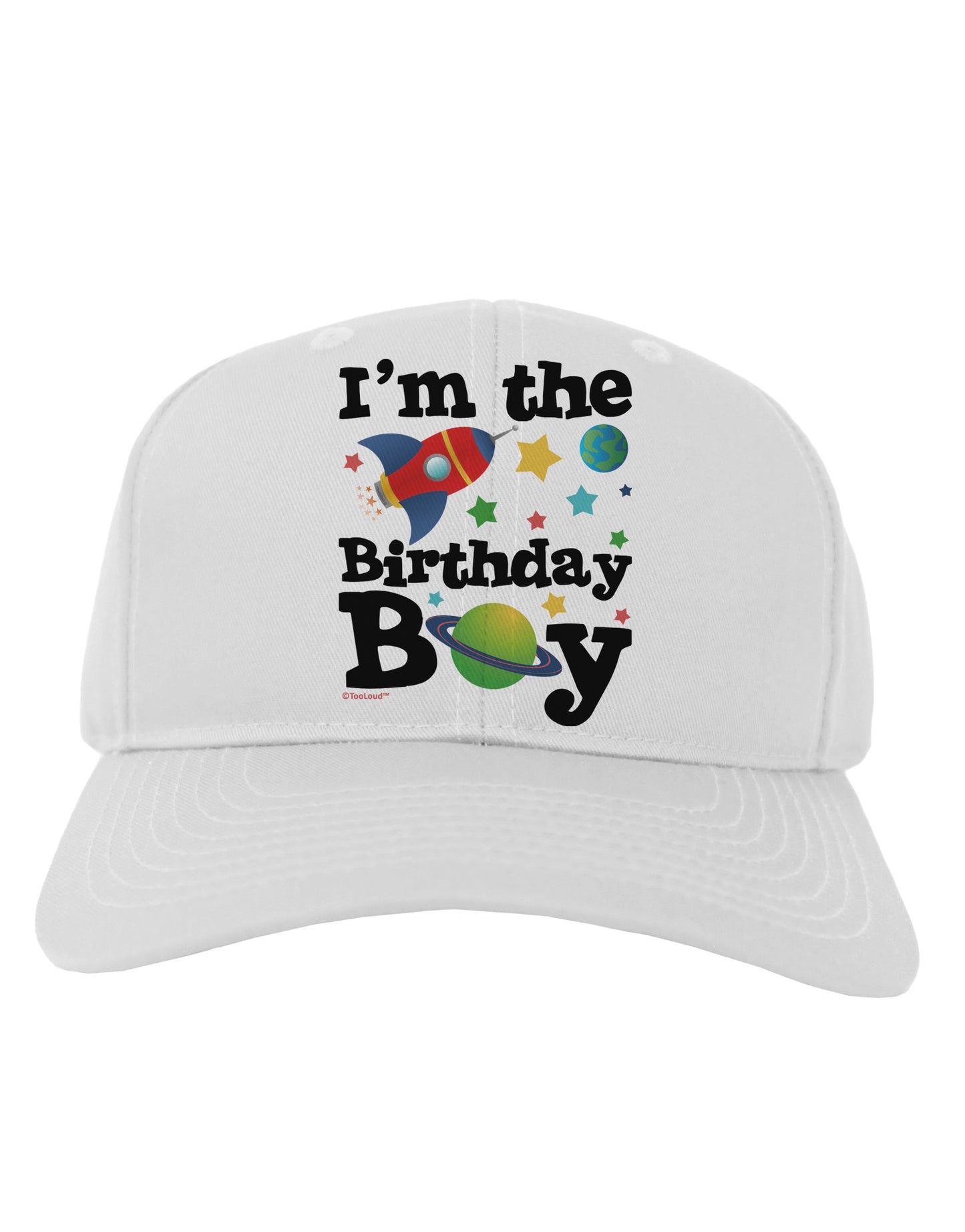 I'm the Birthday Boy - Outer Space Design Adult Baseball Cap Hat by TooLoud-Baseball Cap-TooLoud-White-One Size-Davson Sales