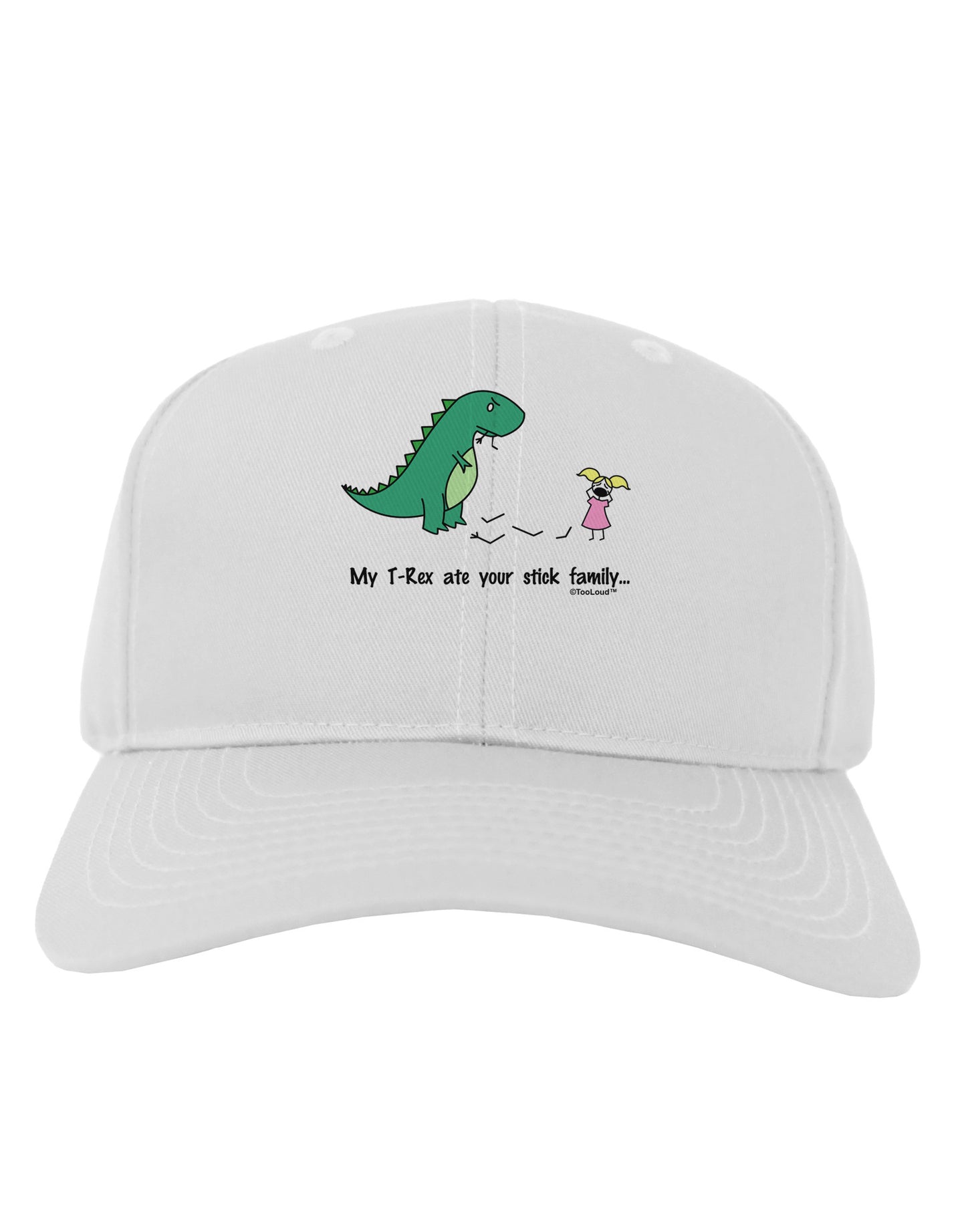 My T-Rex Ate Your Stick Family - Color Adult Baseball Cap Hat by TooLoud-Baseball Cap-TooLoud-White-One Size-Davson Sales