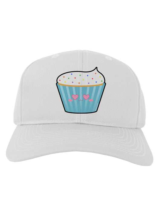 Cute Cupcake with Sprinkles - Heart Eyes Adult Baseball Cap Hat by TooLoud-Baseball Cap-TooLoud-White-One Size-Davson Sales