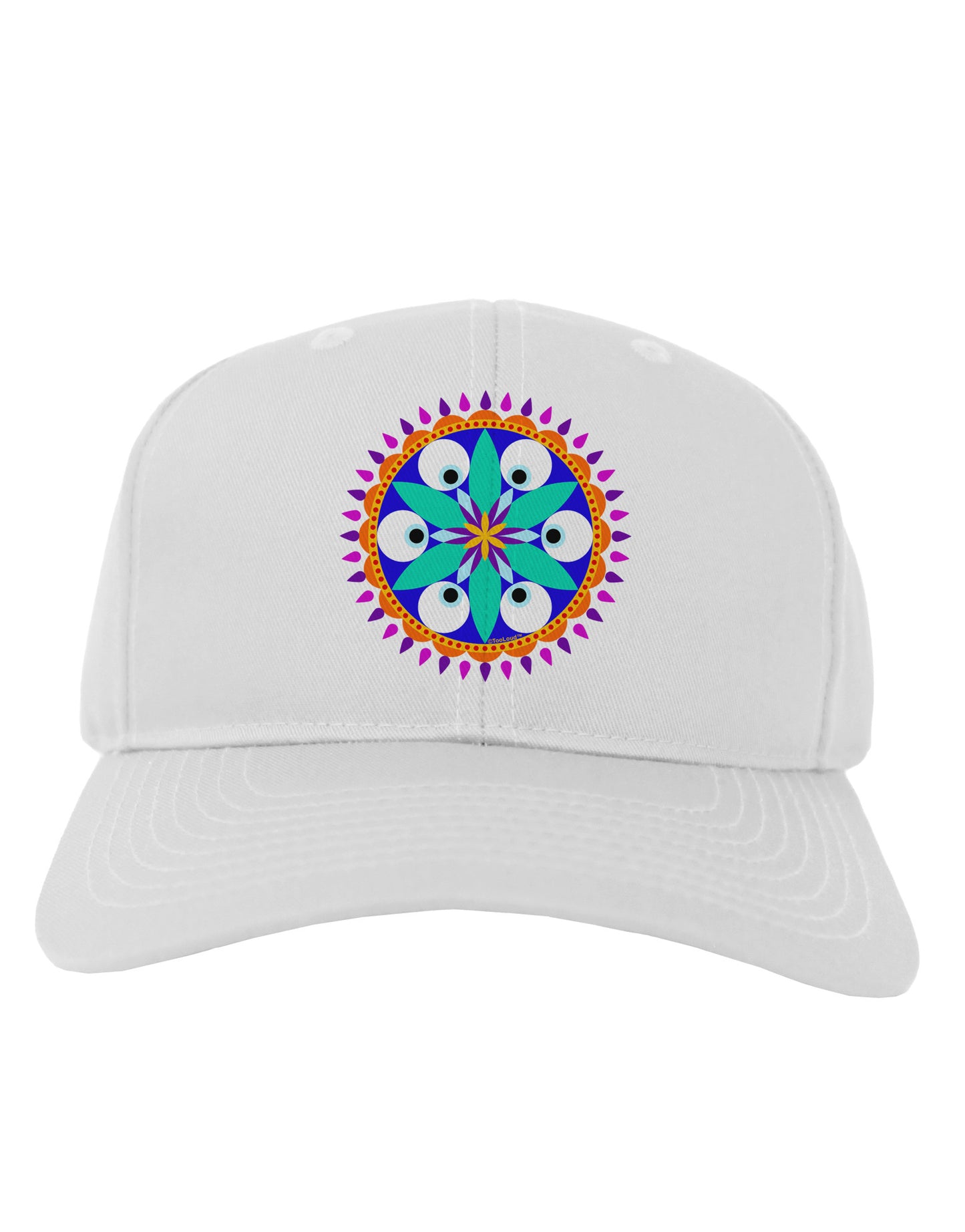 Evil Eye Protection Mandala Adult Baseball Cap Hat by-Baseball Cap-TooLoud-White-One Size-Davson Sales