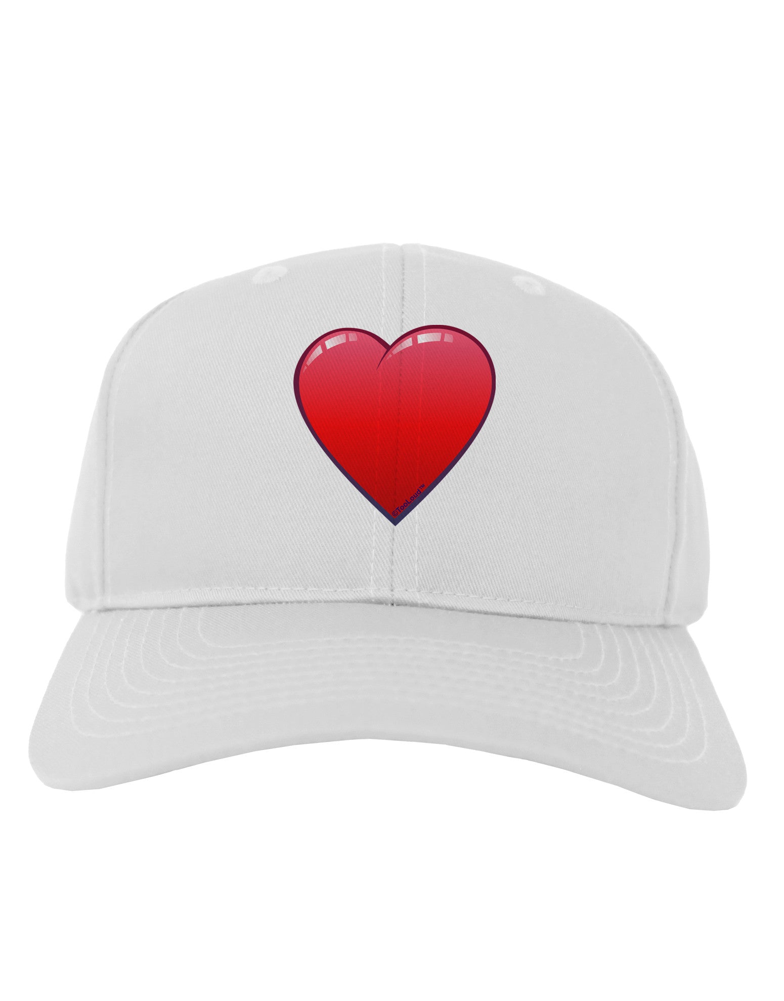 Cute Cartoon Heart Adult Baseball Cap Hat by-Baseball Cap-TooLoud-White-One Size-Davson Sales