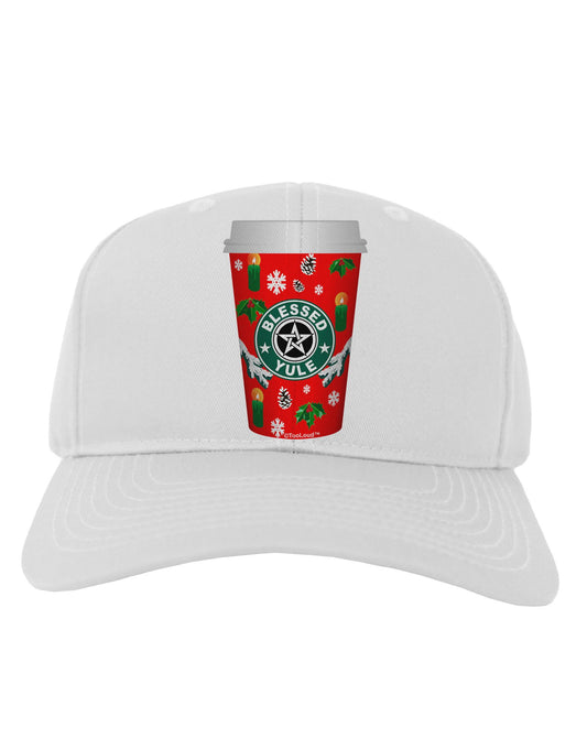 Blessed Yule Red Coffee Cup Adult Baseball Cap Hat by-Baseball Cap-TooLoud-White-One Size-Davson Sales