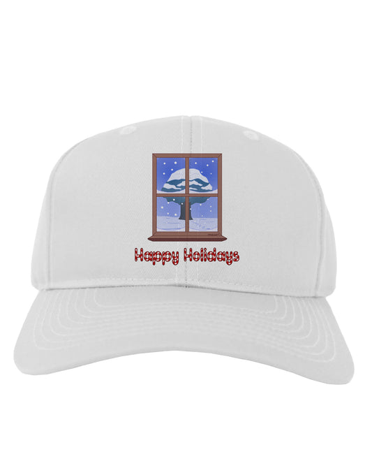 Frosty Window - Happy Holidays Adult Baseball Cap Hat-Baseball Cap-TooLoud-White-One Size-Davson Sales