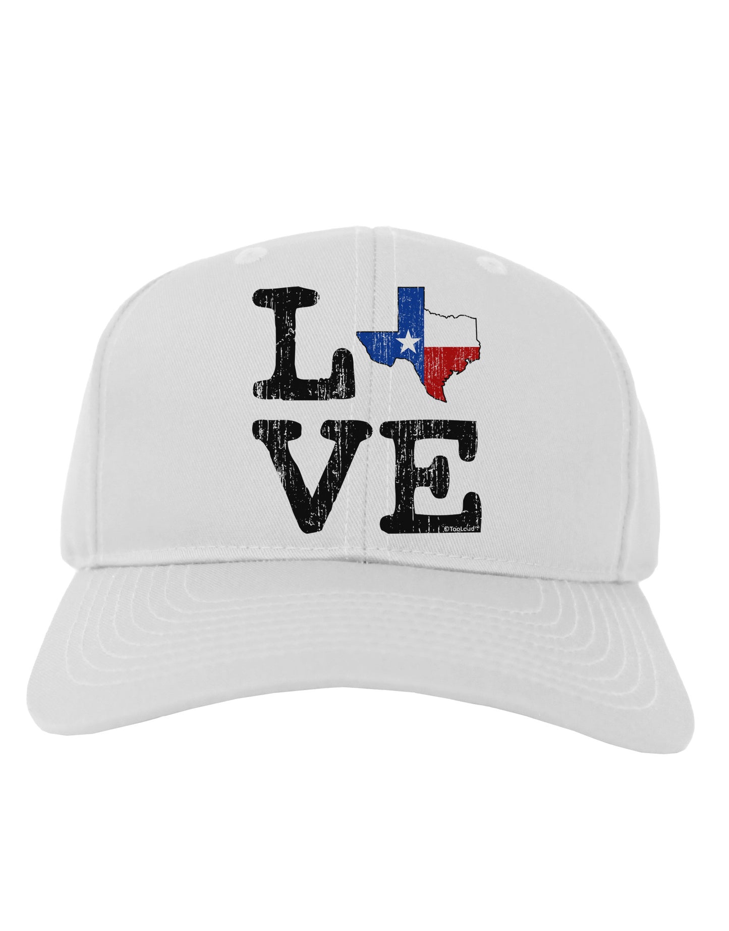 Texas Love Distressed Design Adult Baseball Cap Hat by TooLoud-Baseball Cap-TooLoud-White-One Size-Davson Sales
