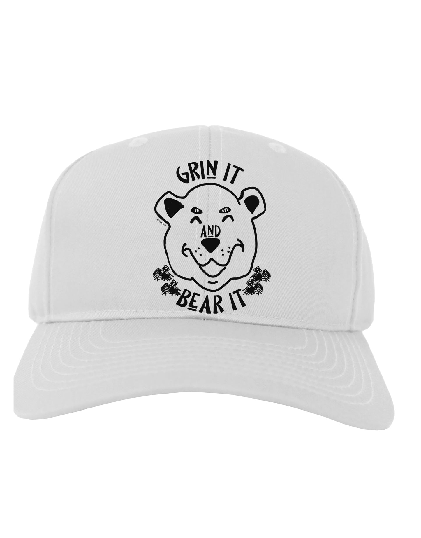 Grin and bear it Adult Baseball Cap Hat-Baseball Cap-TooLoud-White-One-Size-Fits-Most-Davson Sales