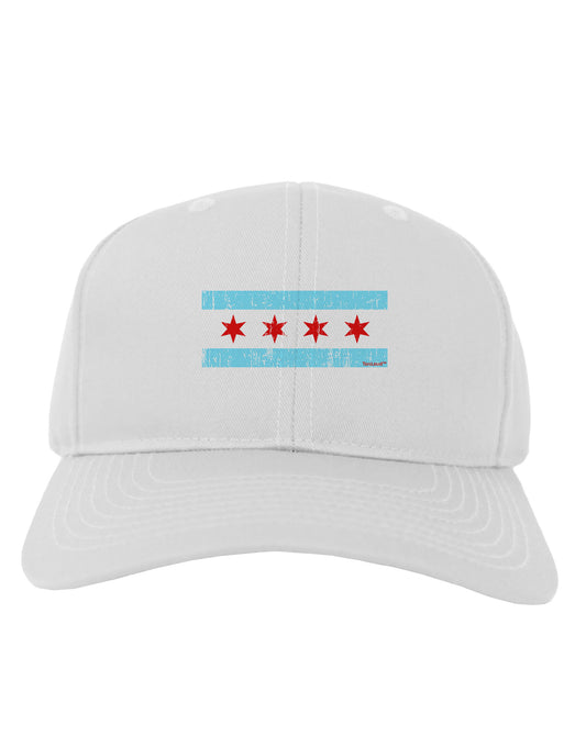 Distressed Chicago Flag Design Adult Baseball Cap Hat by TooLoud-Baseball Cap-TooLoud-White-One Size-Davson Sales