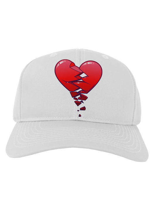 Crumbling Broken Heart Adult Baseball Cap Hat by-Baseball Cap-TooLoud-White-One Size-Davson Sales
