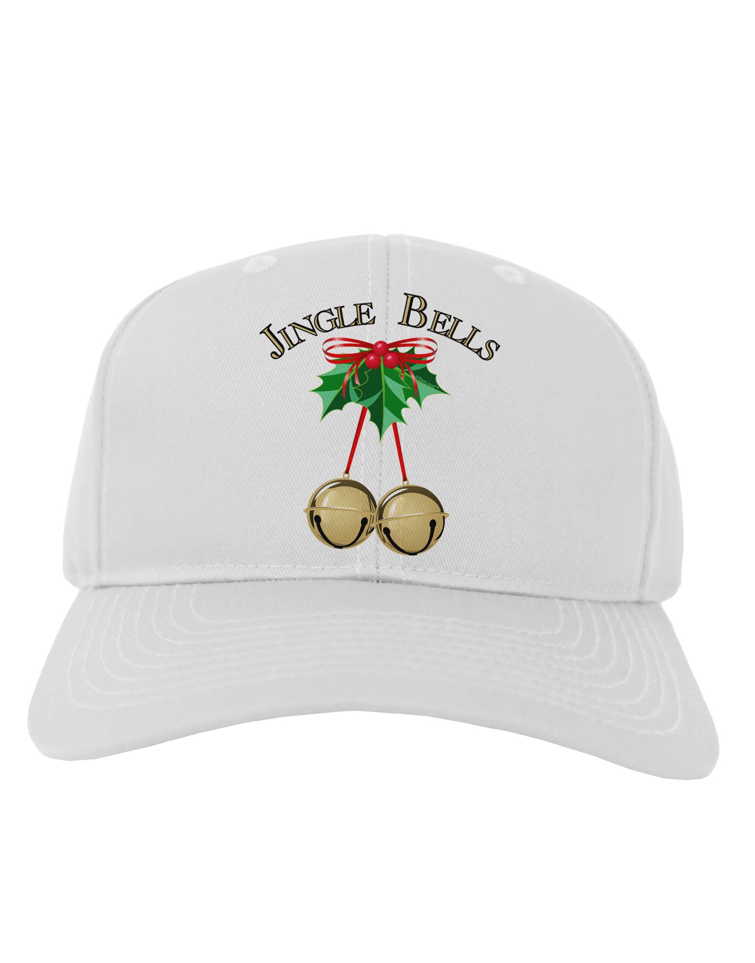 Jingle Bells Adult Baseball Cap Hat by-Baseball Cap-TooLoud-White-One Size-Davson Sales