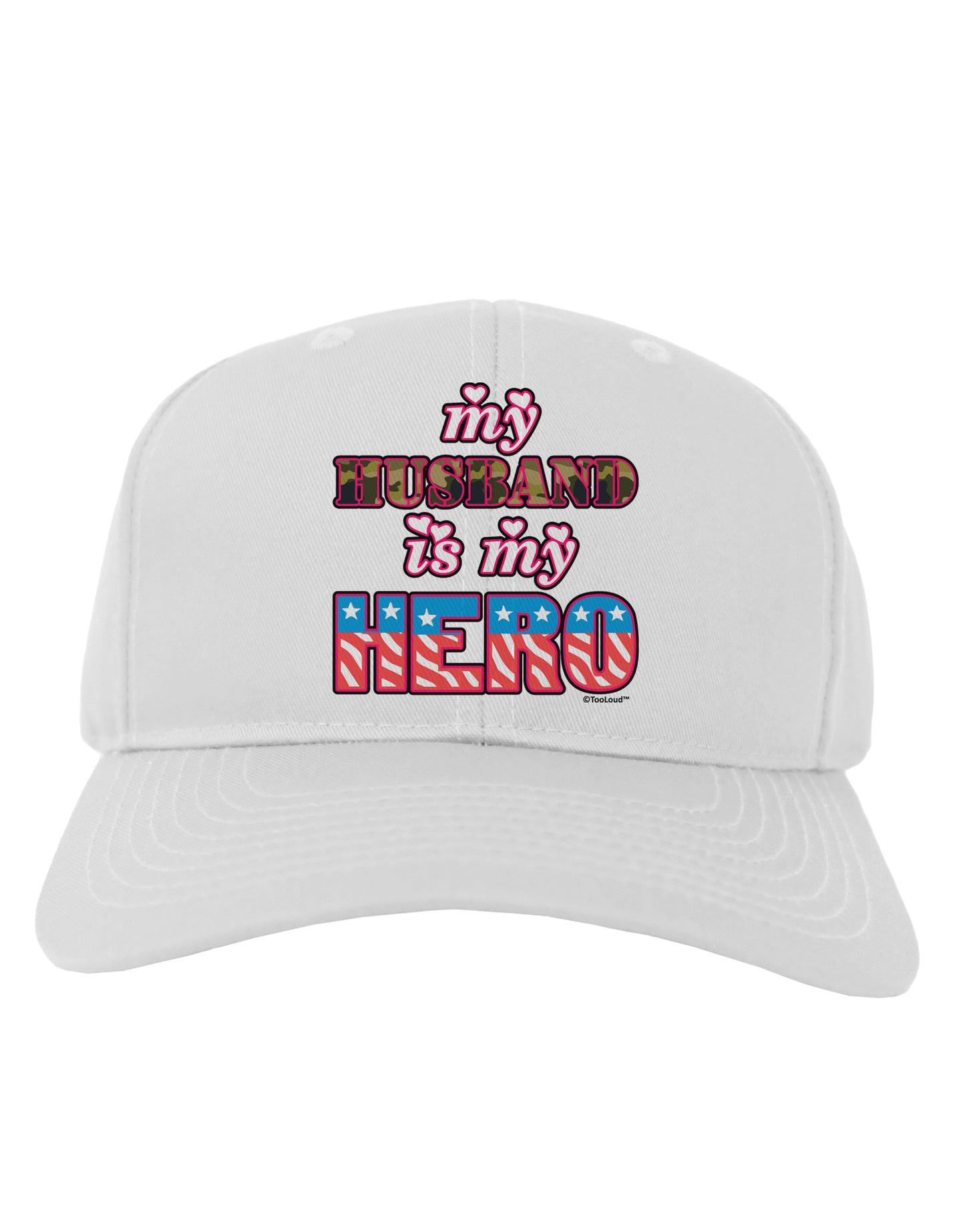 My Husband is My Hero - Armed Forces Adult Baseball Cap Hat by TooLoud-Baseball Cap-TooLoud-White-One Size-Davson Sales