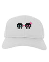 8-Bit Skull Love - Boy and Girl Adult Baseball Cap Hat-Baseball Cap-TooLoud-White-One Size-Davson Sales